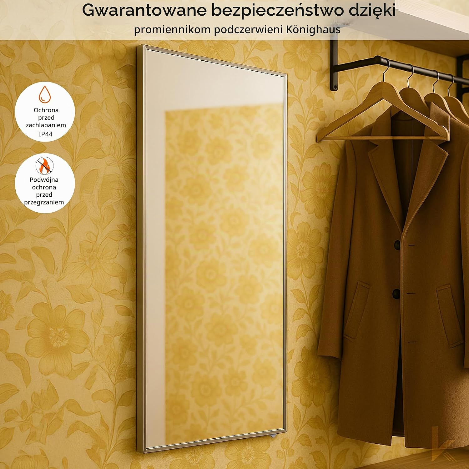 Thumbnail 6 de Könighaus Spiegel-800 – hybrydowy grzejnik lustrzany na podczerwień, 800 W
