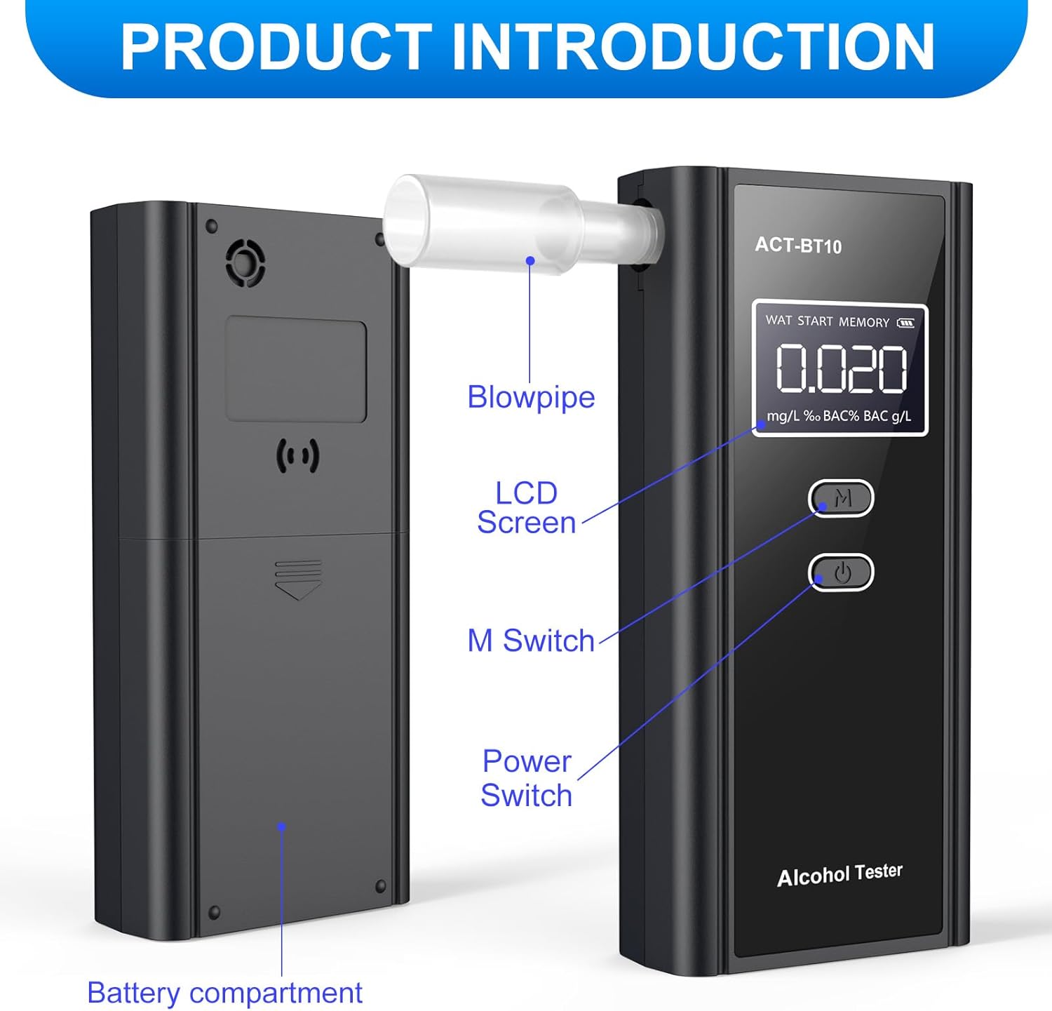 Thumbnail 1 de Milduall Breathalysers Alcohol Tester Kit