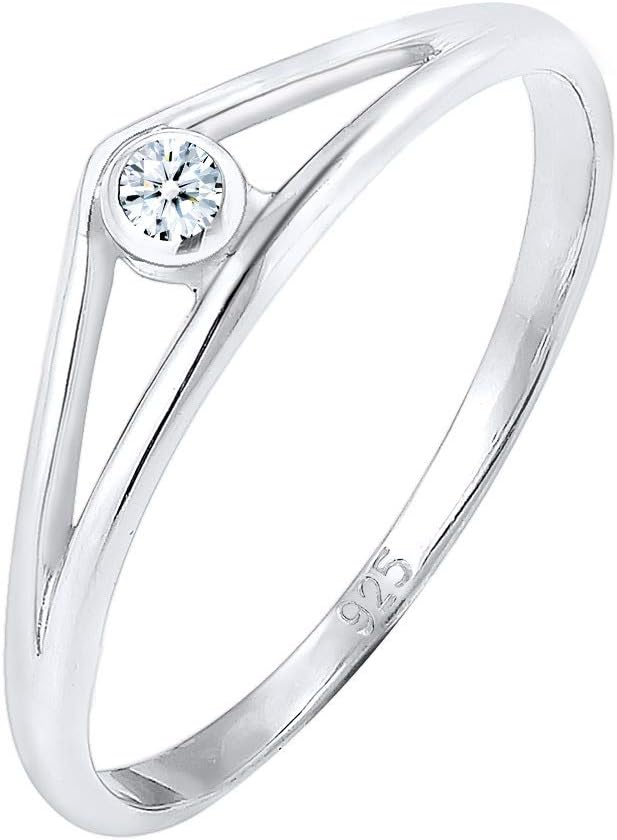 Detalle de Elli DIAMONDS Ring Geo mit Diamant 0,03 ct. đ