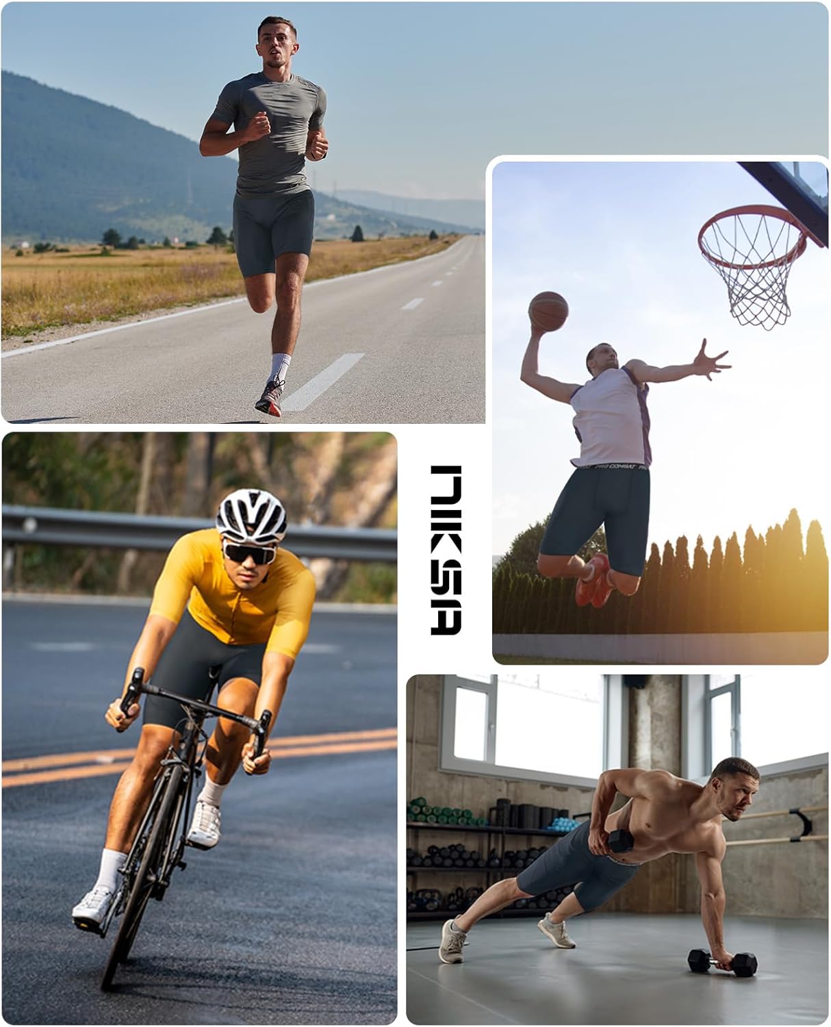 Thumbnail 4 de Niksa Compression Shorts Men: Anti-Chafe Base Layer with Pockets for Gym, Run, and All-Day Comfort