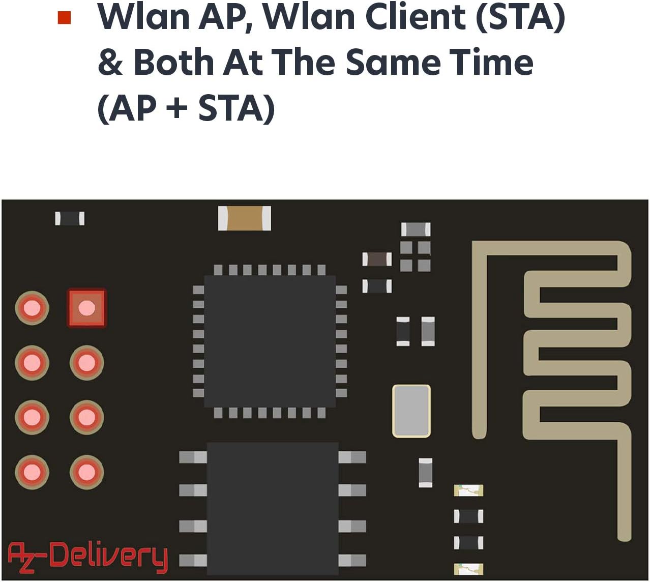 Thumbnail 4 de Lot de 5 modules WiFi AZDelivery ESP8266 ESP-01S (ESP-01 / ESP-01S) pour Arduino et Raspberry Pi