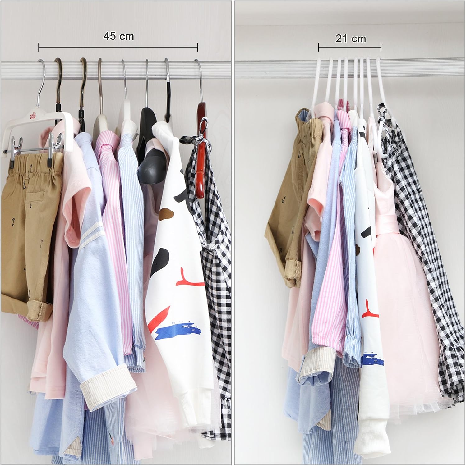 Detalle 1 de SONGMICS BODIE CRP06W-30 Kids’ Clothes Hangers, White, Slim, Pack of 30