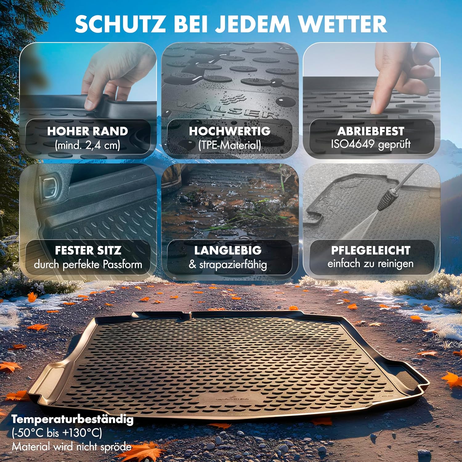 Detalle de WALSER XTR Kofferraumwanne für Skoda Enyaq iV SUV (5AZ) 2020–Heute