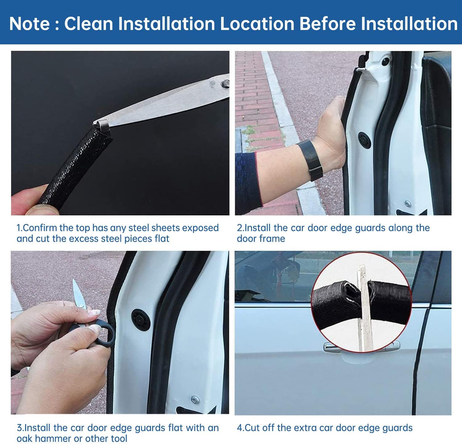 Thumbnail 5 de Car Door Edge Protector Edge Guards Black 16Ft (5M) U-Shape – Durable Rubber & Metal Build