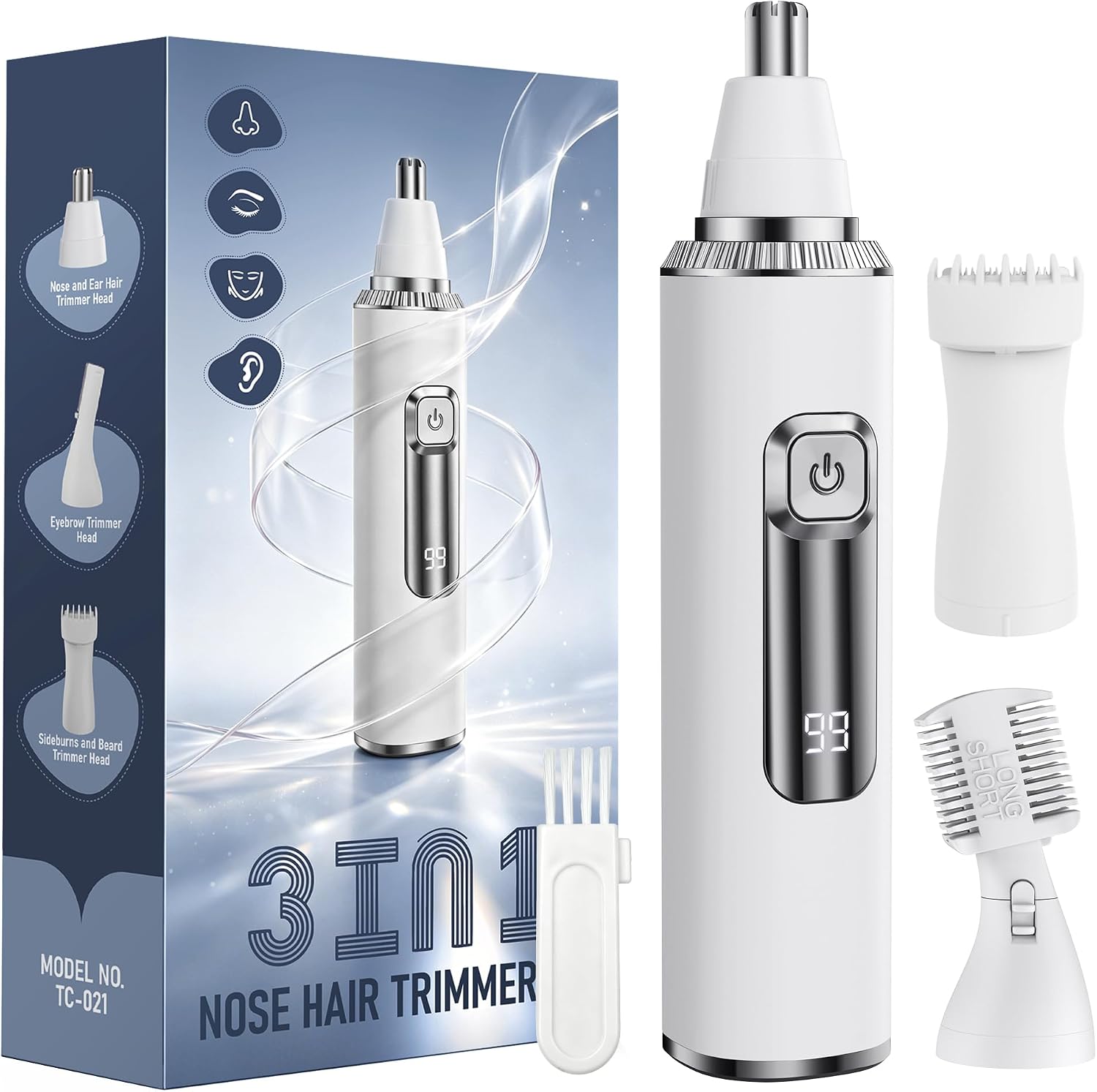 Detalle 2 de 3-in-1 USB Nose Hair Trimmer 1️⃣