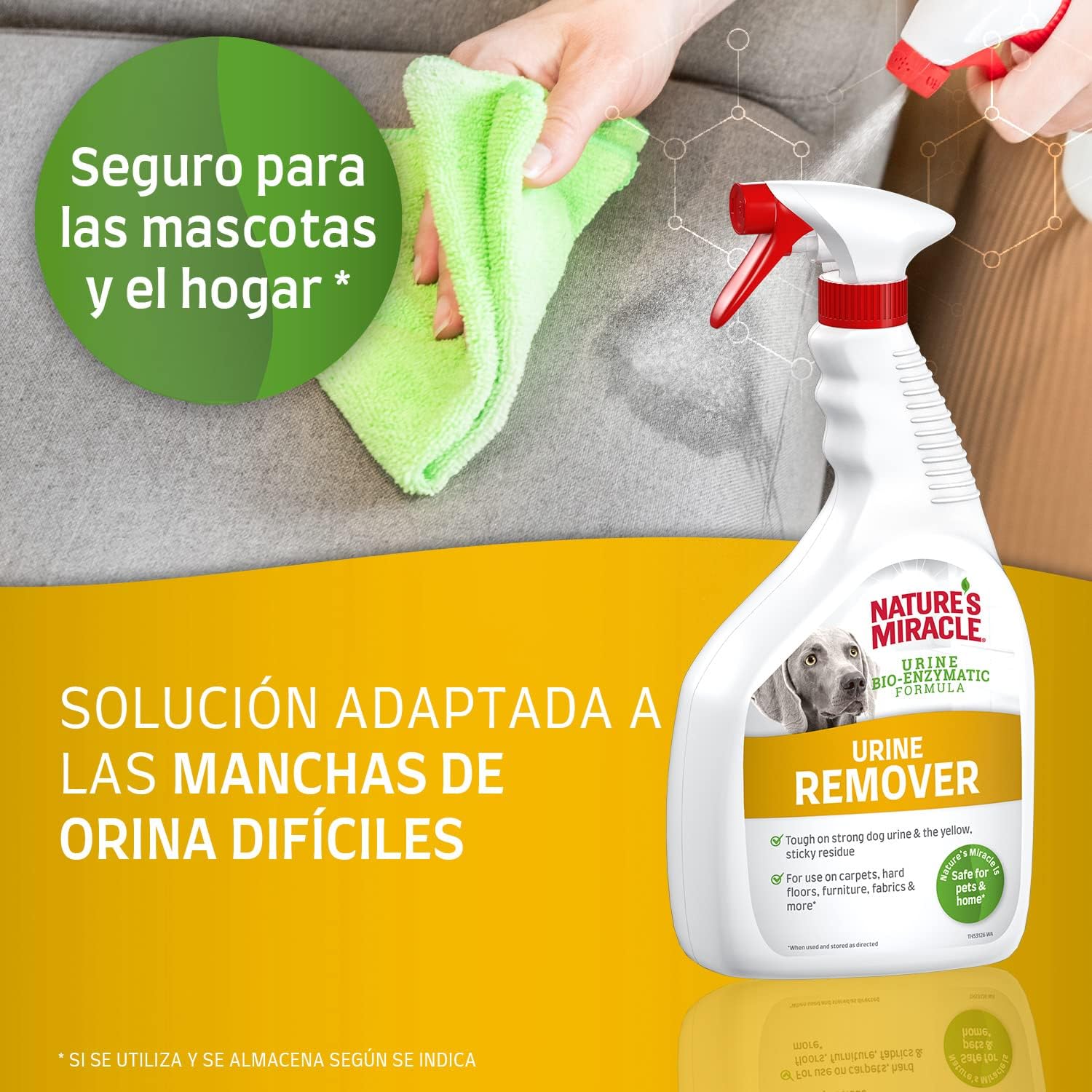 Detalle de Nature's Miracle Urine Remover Perro - Eliminador de Manchas 🐾