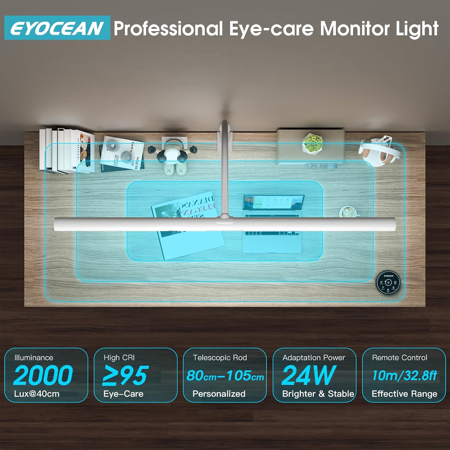 Thumbnail 6 de EYOCEAN LED-Schreibtischlampe 24W, 80 cm mit Gestensteuerung & Fernbedienung