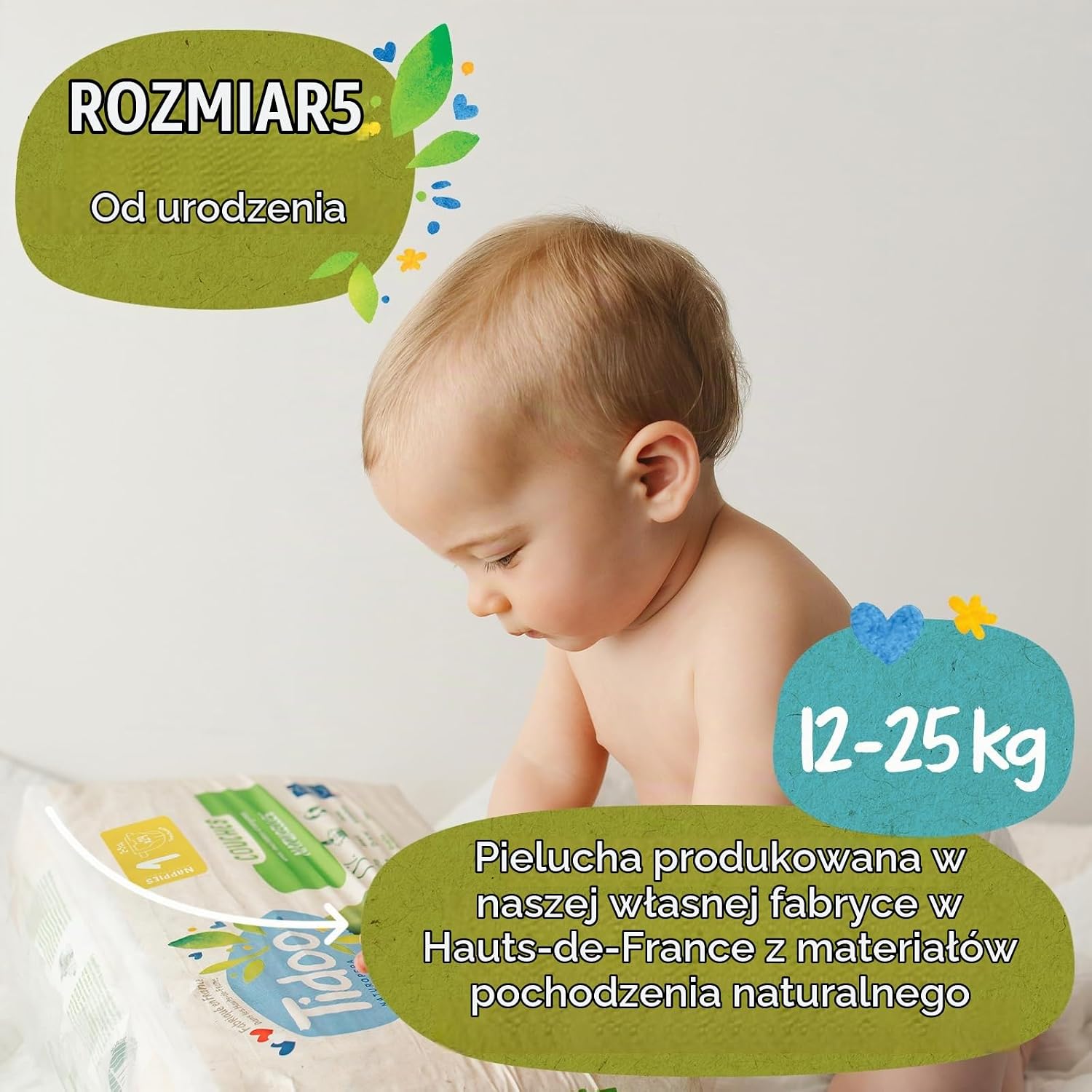 Detalle 2 de TIDOO pieluchy jednorazowe rozmiar 5, 12–25 kg, 120 szt.