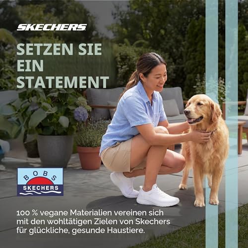 Detalle de Skechers Damen Slip-In Sneaker Bobs Squad Chaos Current Muse – Off White Textile, Größe 38 EU