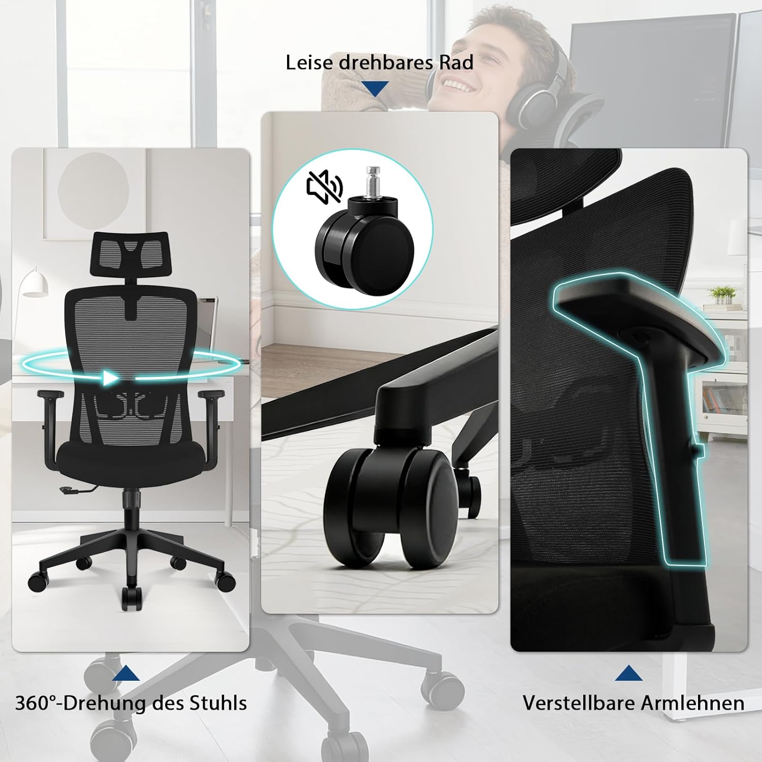 Thumbnail 6 de Durrafy Ergonomischer Bürostuhl
