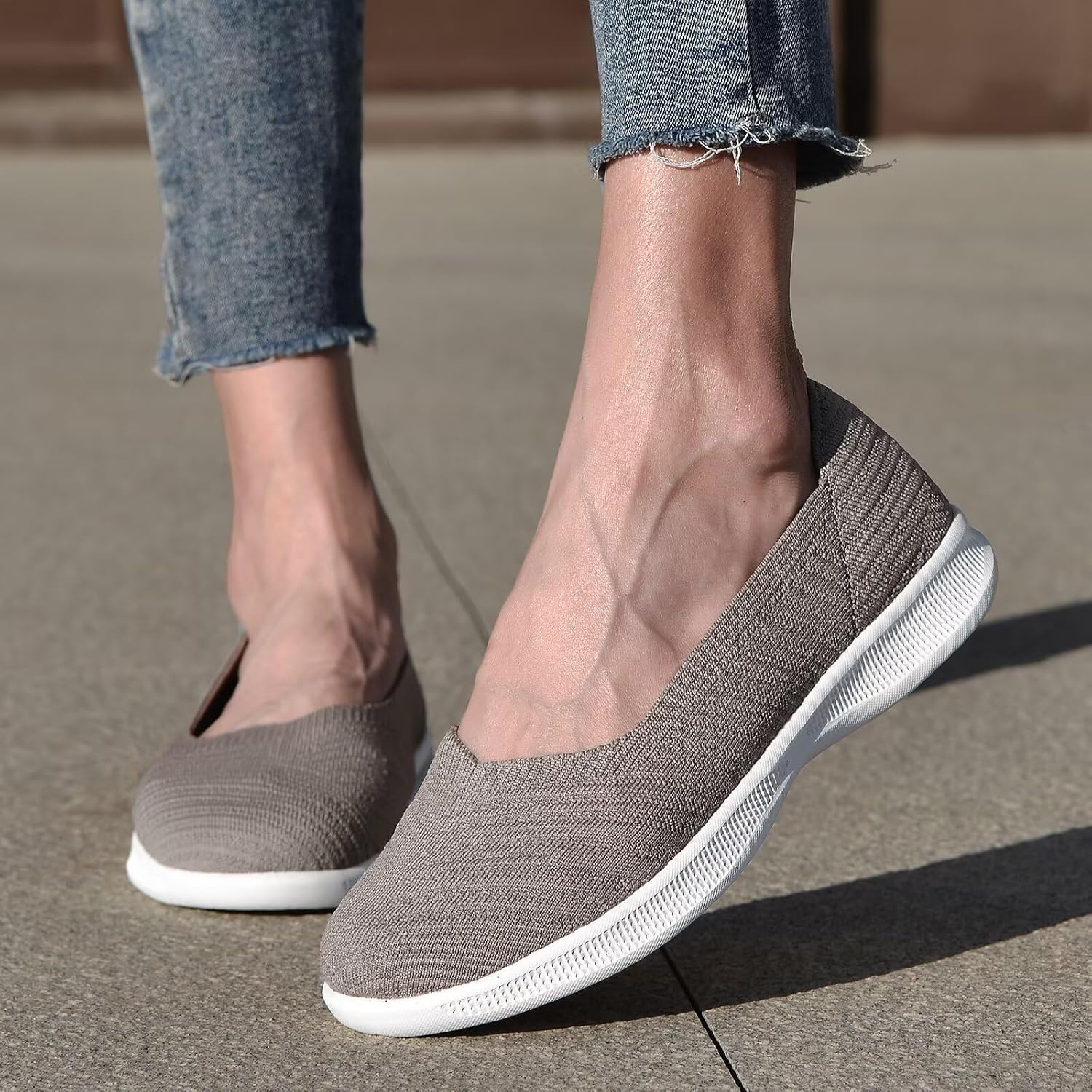 Detalle 2 de Konhill Damen Loafers – Bequeme, flache Slip-On Ballerinas für Alltag und Büro