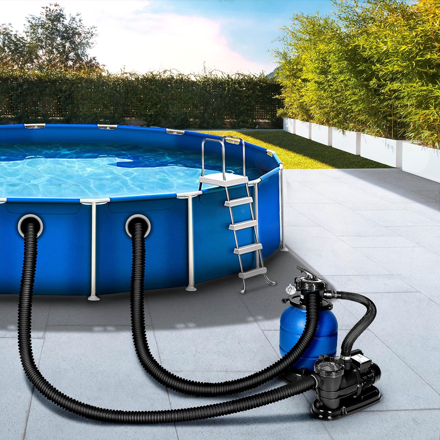 Thumbnail 4 de Tillvex Tuyau piscine avec manchons, noir, 20 m / 32 mm – pour pompe, aspirez et chauffage solaire