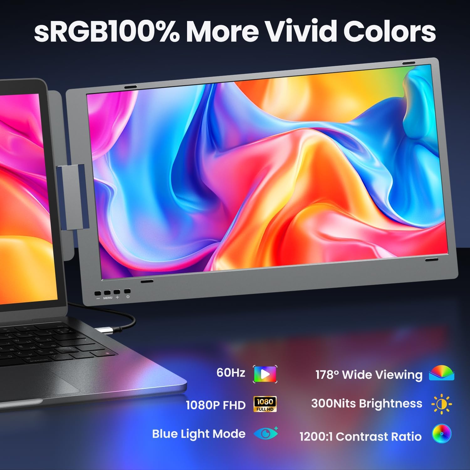 Thumbnail 1 de KPKUE X90E Pro 15.6-inch Dual Laptop Screen Extender Monitor (1080P FHD IPS, Portable, Plug and Play)