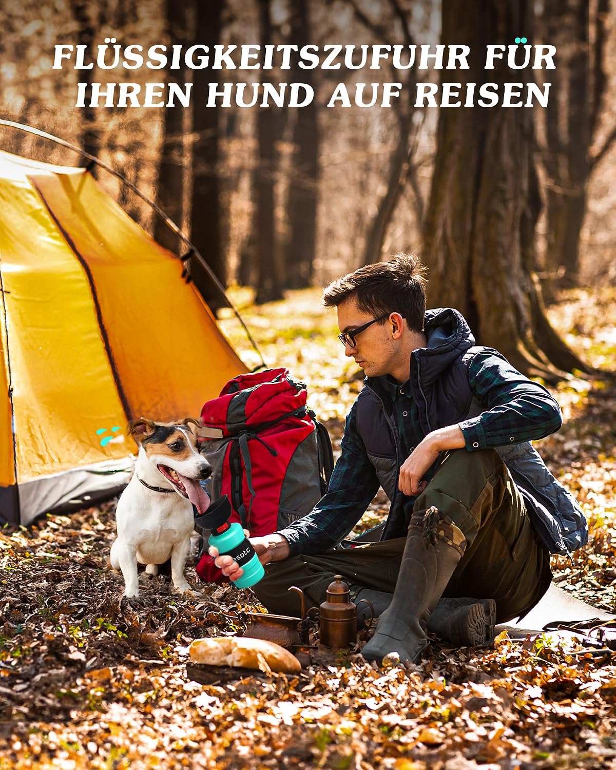Detalle 2 de lesotc 800 ml Hundetrinkflasche unterwegs
