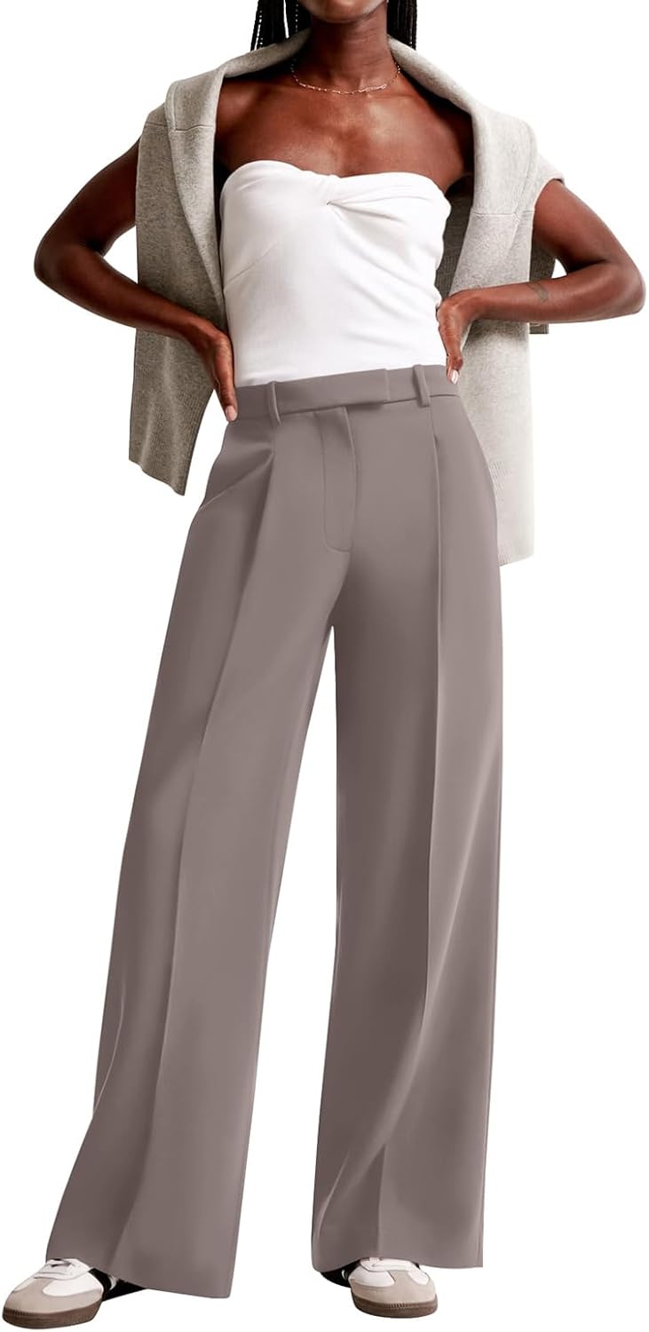 Detalle 2 de NIMIN Women's Wide-Leg Work Pants, Polyester Blend