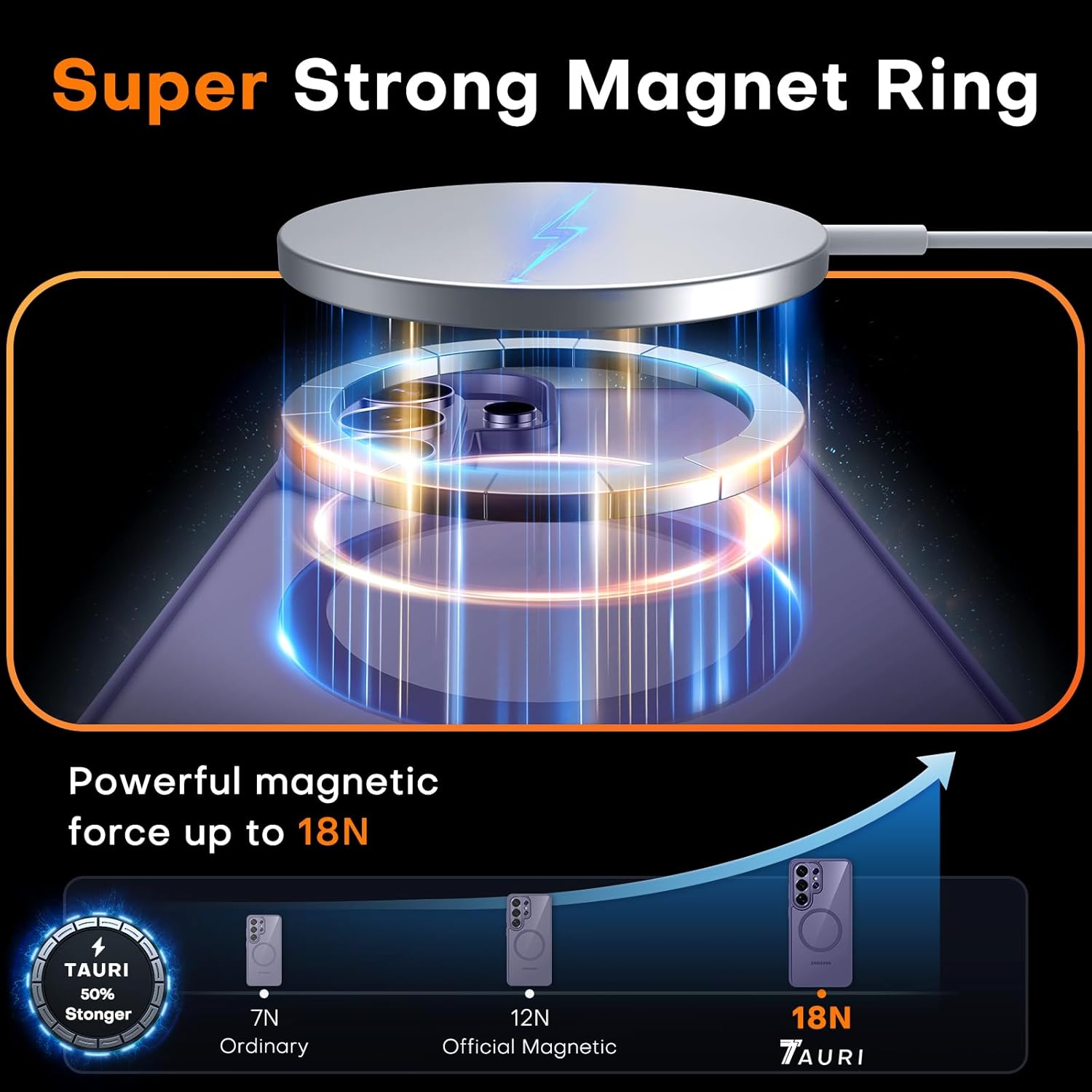 Thumbnail 1 de TAURI Magnetic Case for Samsung Galaxy S26 Ultra with Tempered Glass Screen Protector (Purple)