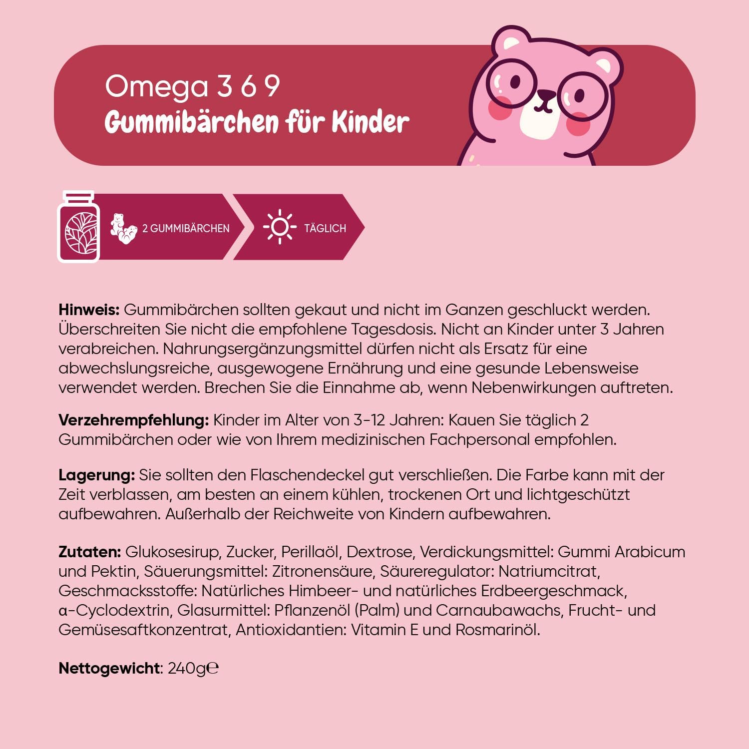 Thumbnail 3 de maxmedix Omega 3 6 9 Gummibärchen für Kinder (120 vegane Gummies, 400 mg Perillaöl) – Erdbeere & Himbeere
