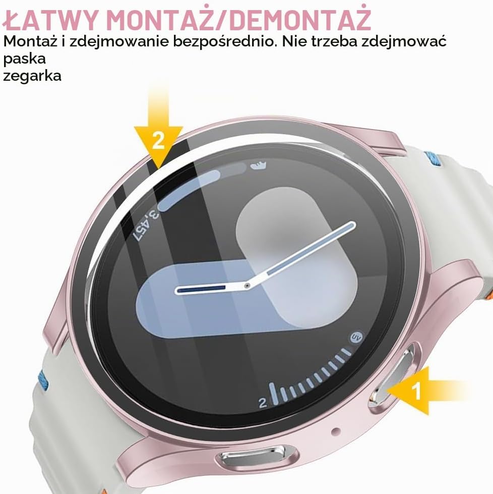 Detalle 2 de OFFCUP V9-SXSBBHK7-PK+TM-44-FBA – etui 44 mm do Galaxy Watch 7 ze szkłem hartowanym