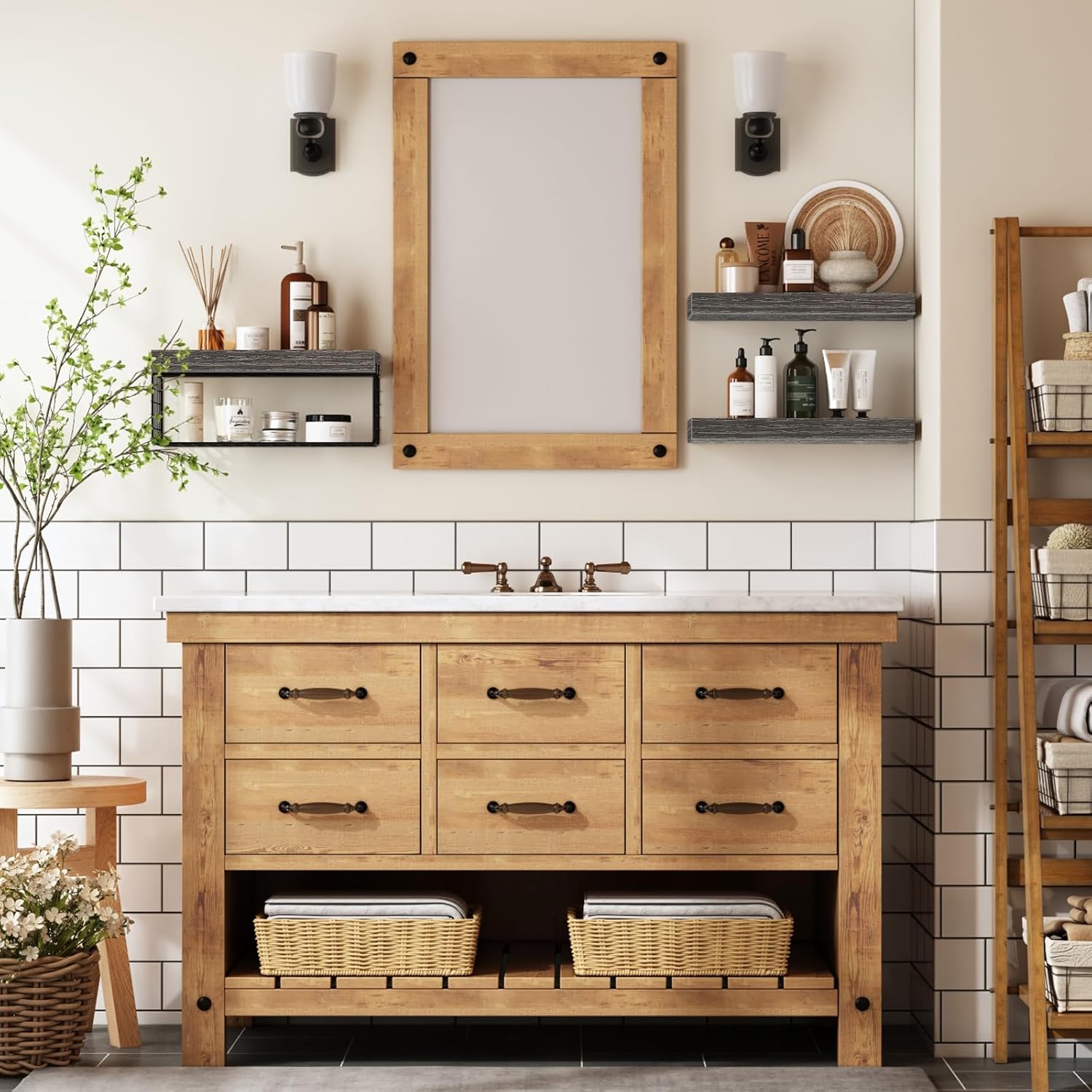 Detalle 2 de QEEIG Bathroom Shelves, 15.7-Inch