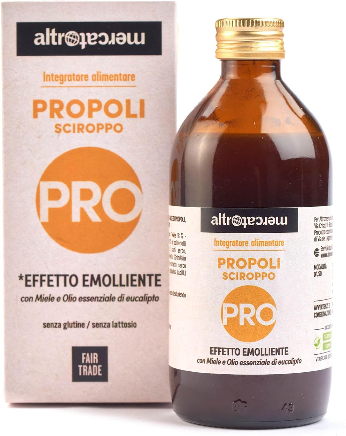 Detalle de ALTROMERCATO Propoli in sciroppo 200 ml: emolliente e balsamico con miele e eucalyptus