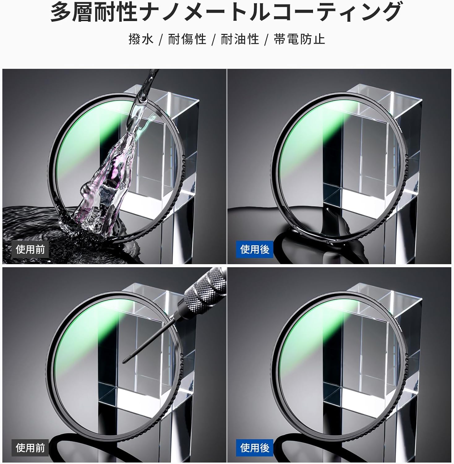 Detalle 2 de NEEWER 52mm MC UV保護フィルター 24層コーティング・HD光学ガラス・薄型アルミ枠