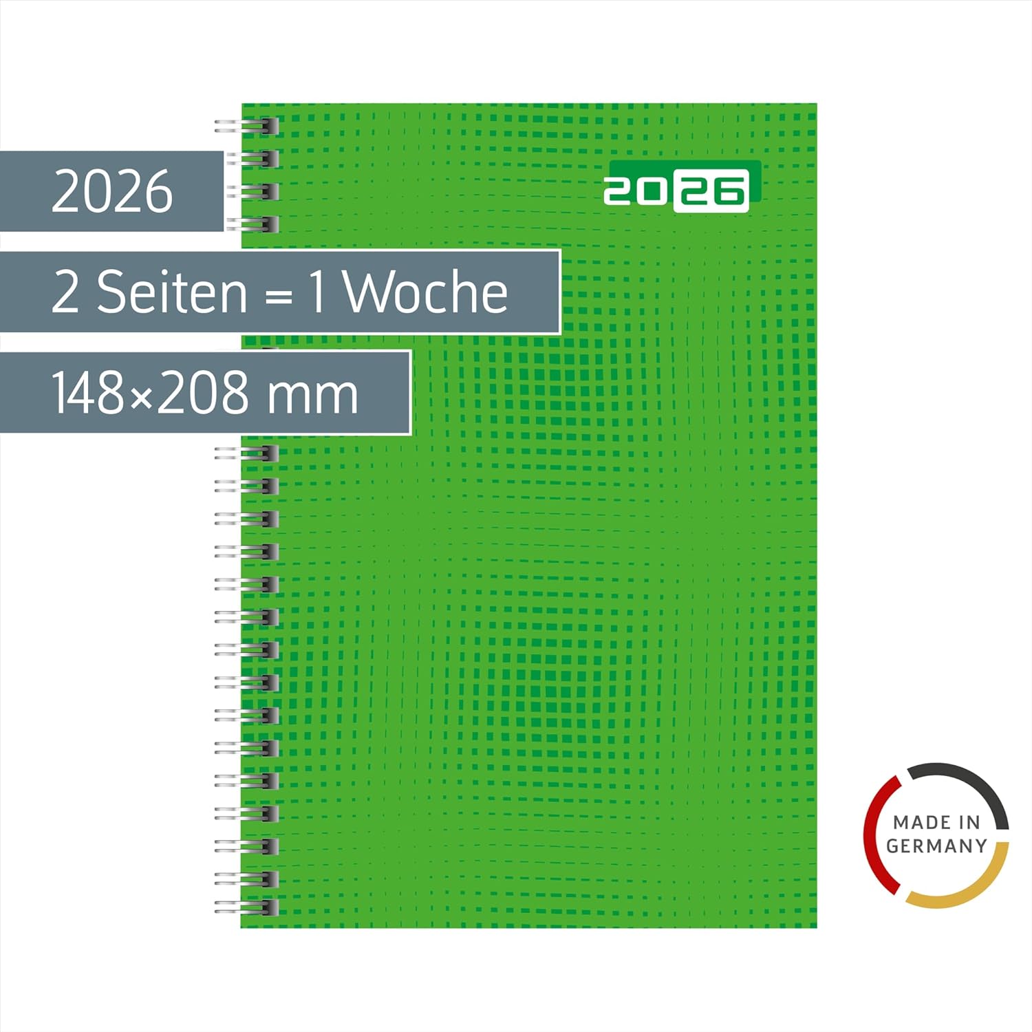 Thumbnail 1 de rido/idé Buchkalender Mod. futura 2 2026 – A5, grün, Drahtbindung