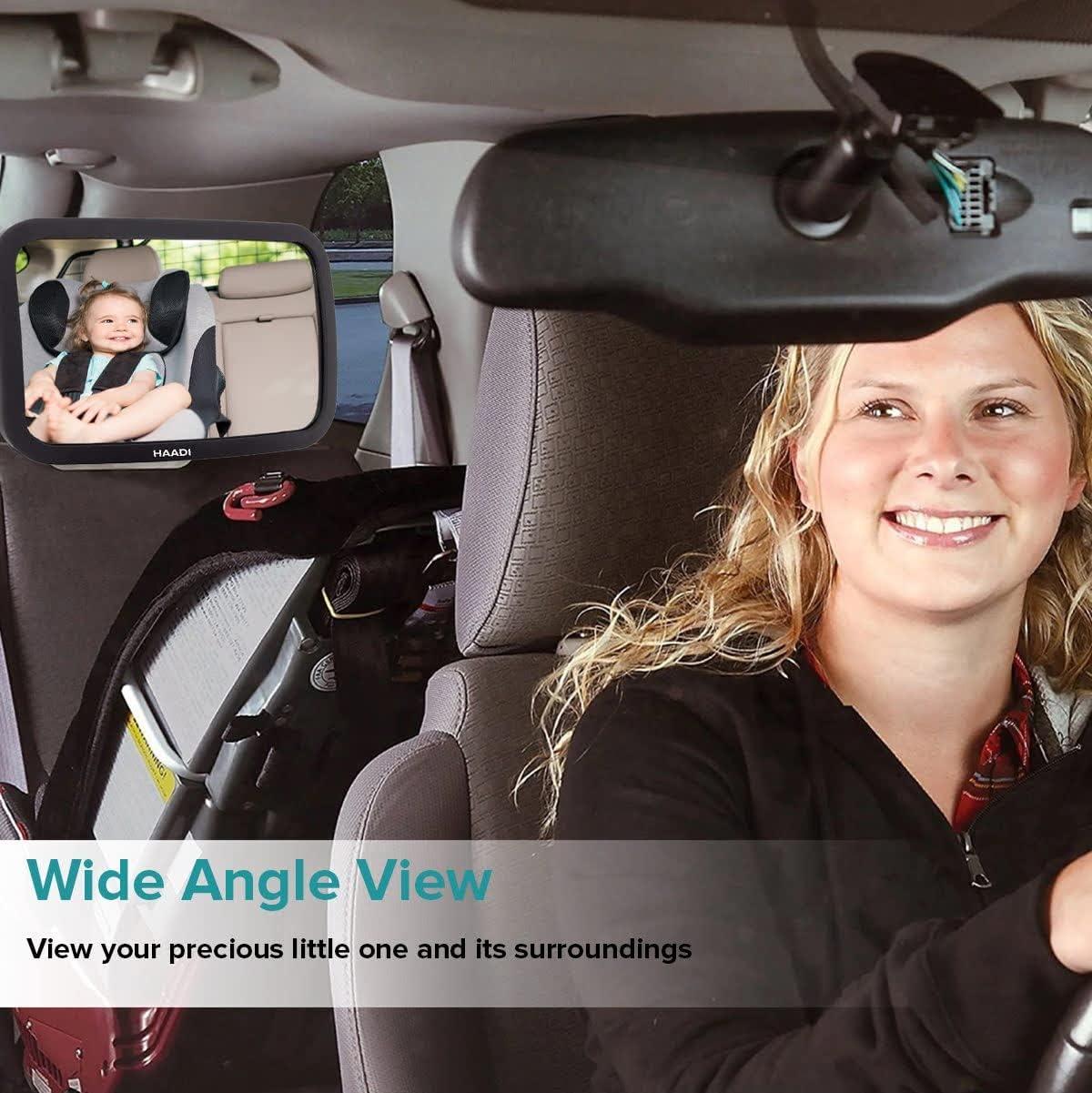 Thumbnail 2 de Baby Car Mirror Rear View – 360° Adjustable, Extra Wide, Shatterproof Back Seat Monitor