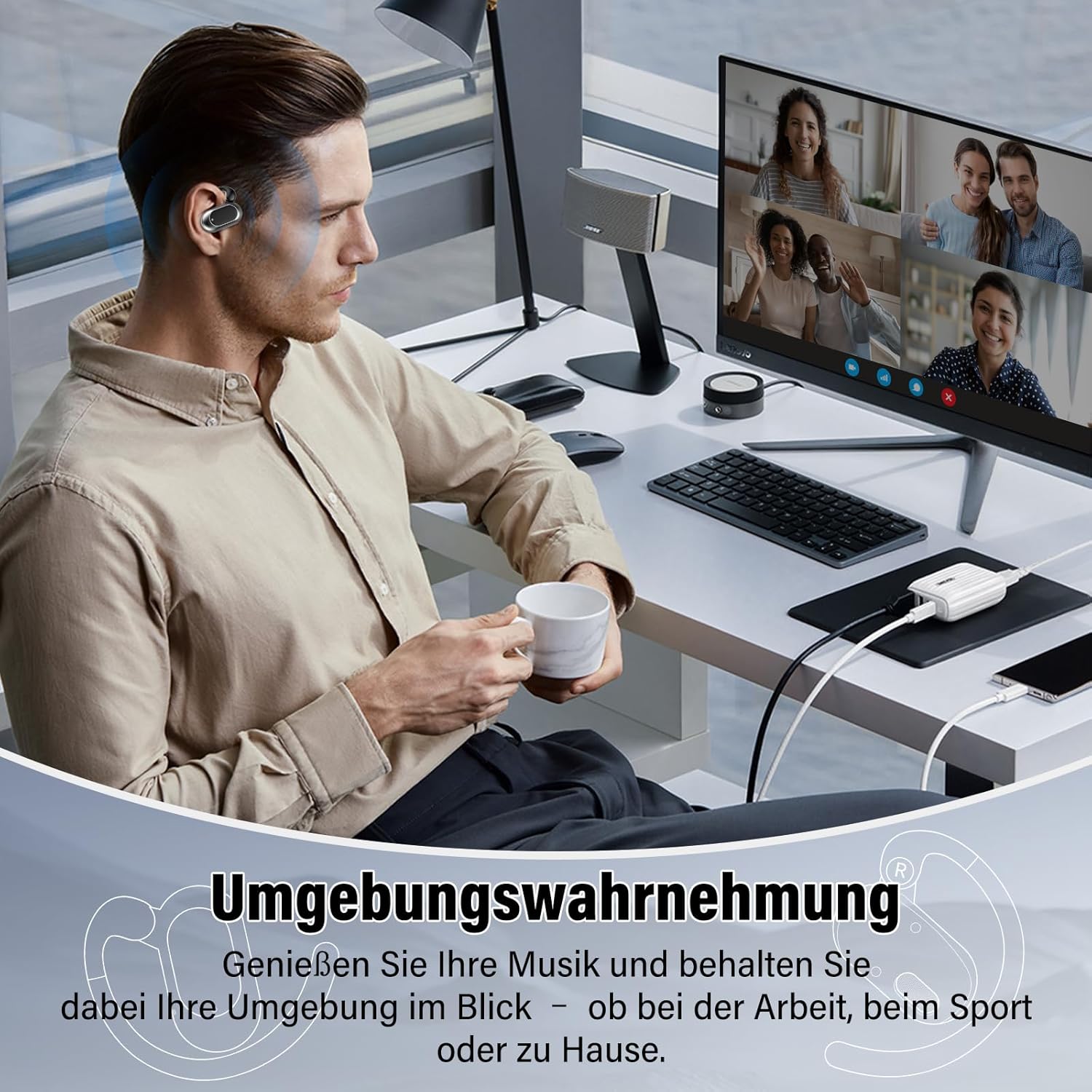 Thumbnail 6 de Open Ear Kopfhörer G219 – Bluetooth 5.4, 14,2 mm Treiber, IPX7, Open-Ear Design