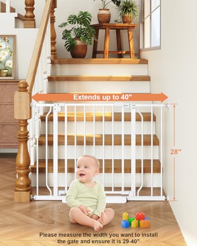 Thumbnail 1 de Cideny Baby Gate No Drilling: 29"–40" Indoor Dog Gate for Stairs & Doorways