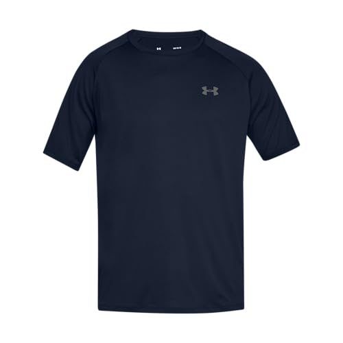Detalle de Under Armour UA Tech 2.0 SS Tee para hombre — Azul Academy/Graphite (408)