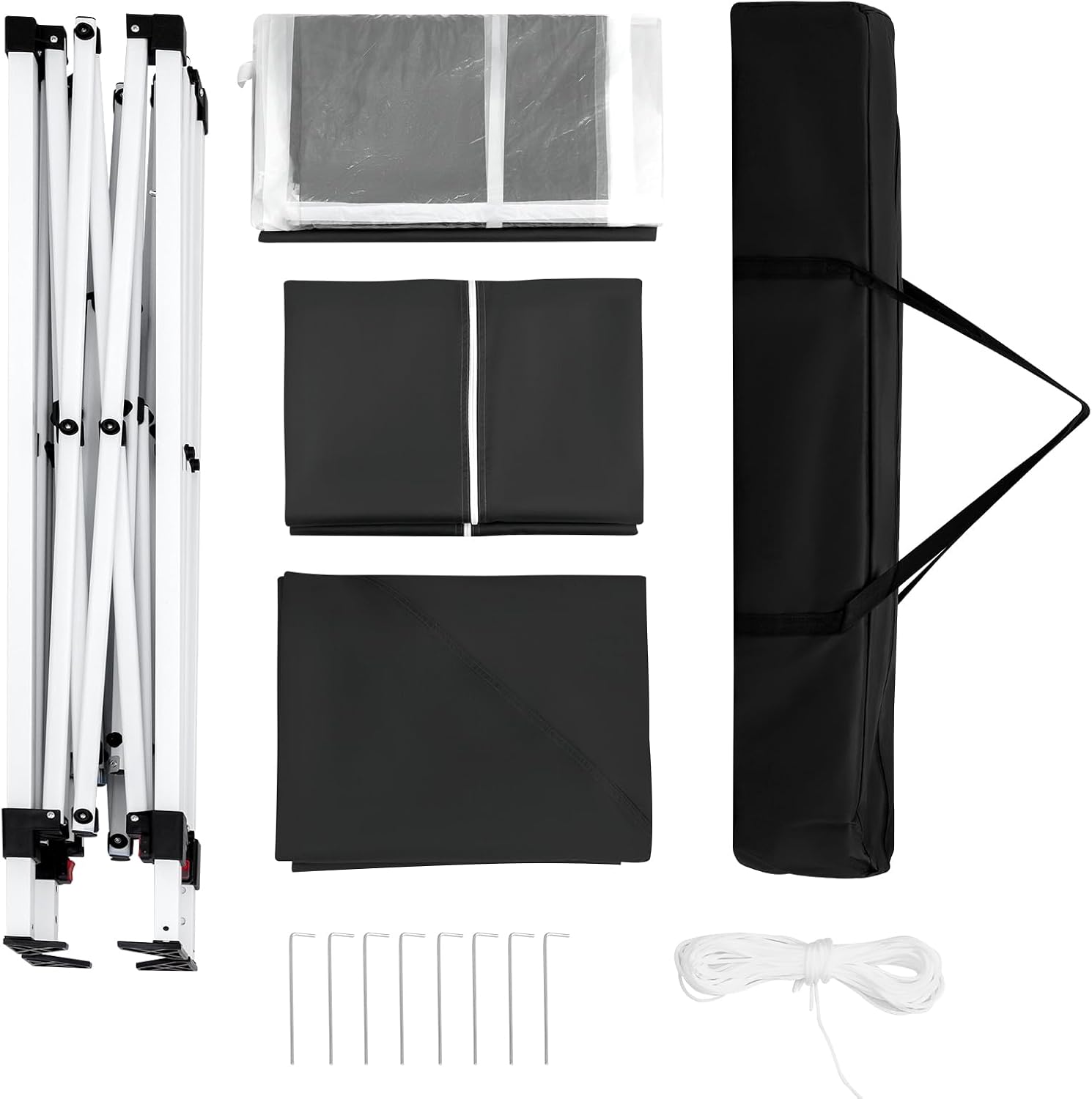 Detalle de WOLTU Pavillon 2x2 m mit 4 Seitenwänden – wasserabweisend, UV-Schutz 50+, pop-up Aufbau, inklusive Tragetasche, Anthrazit