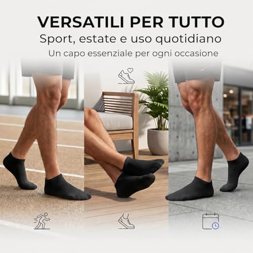 Thumbnail 6 de PS PROUTHS 12 Paia Calzini Corti Bassi Unisex Cotone Traspiranti
