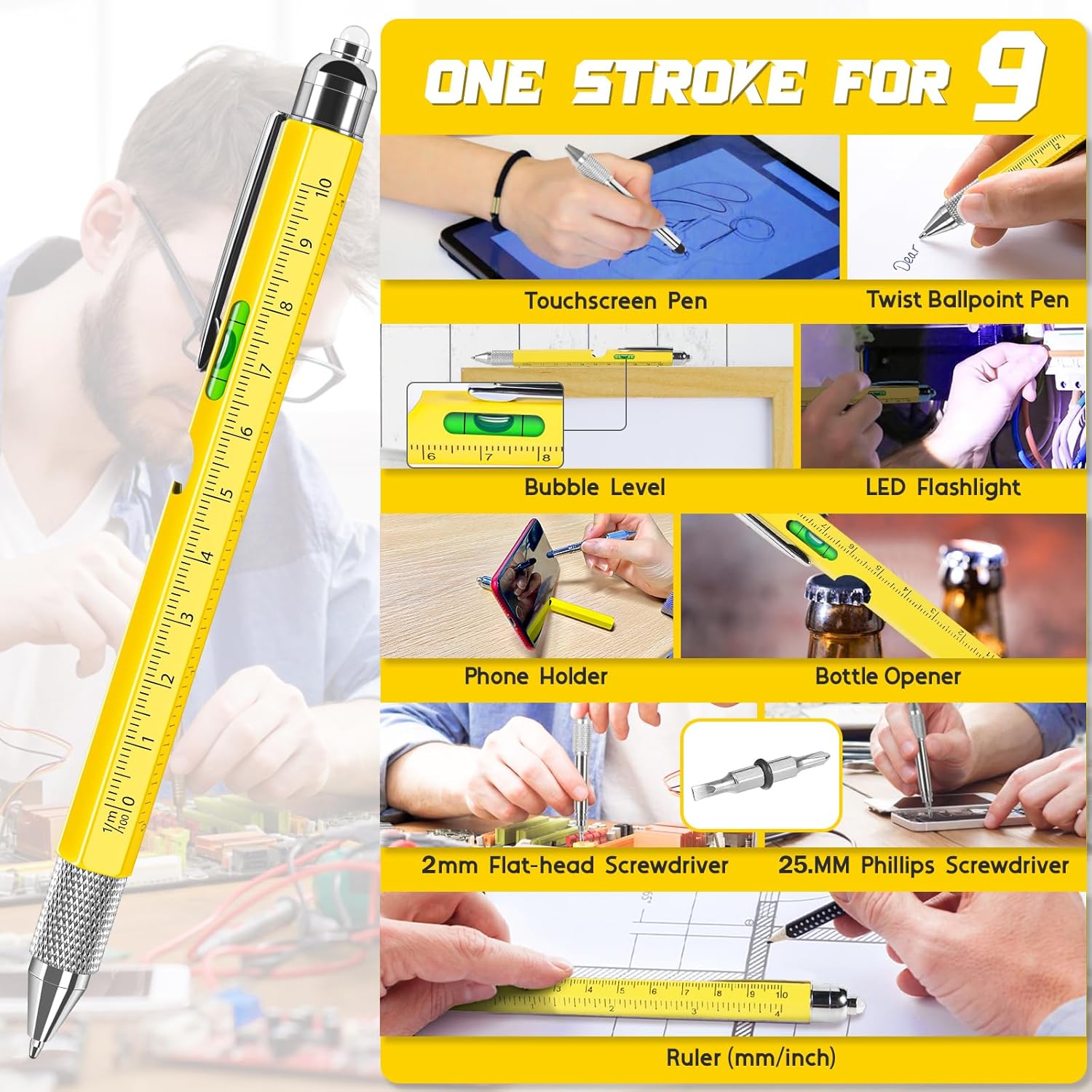 Thumbnail 3 de Chipate 9-in-1 Multi Tool Pen gift for him 🛠