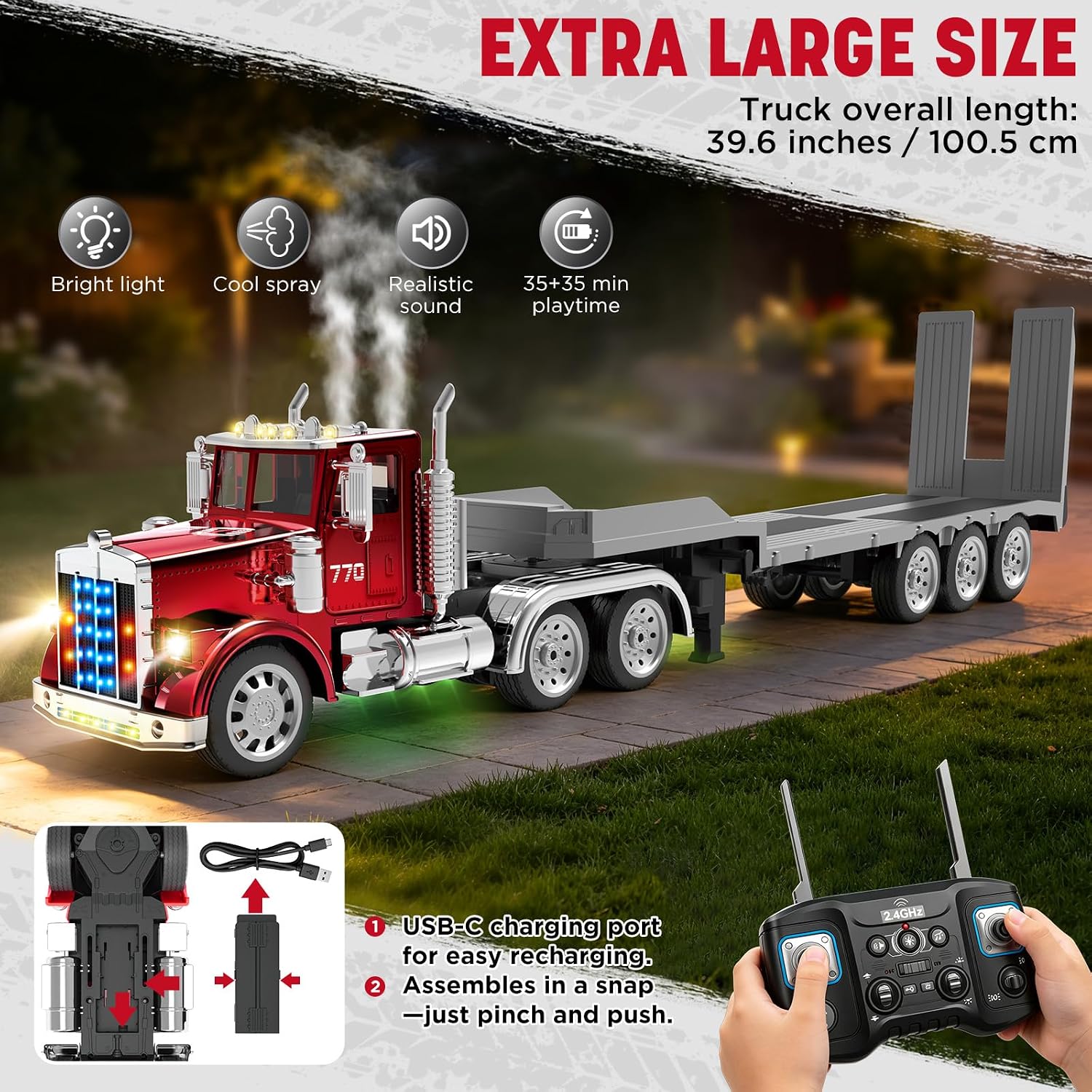 Detalle de KIDMARKT RC Semi-Trailer Truck 39.6-Inch