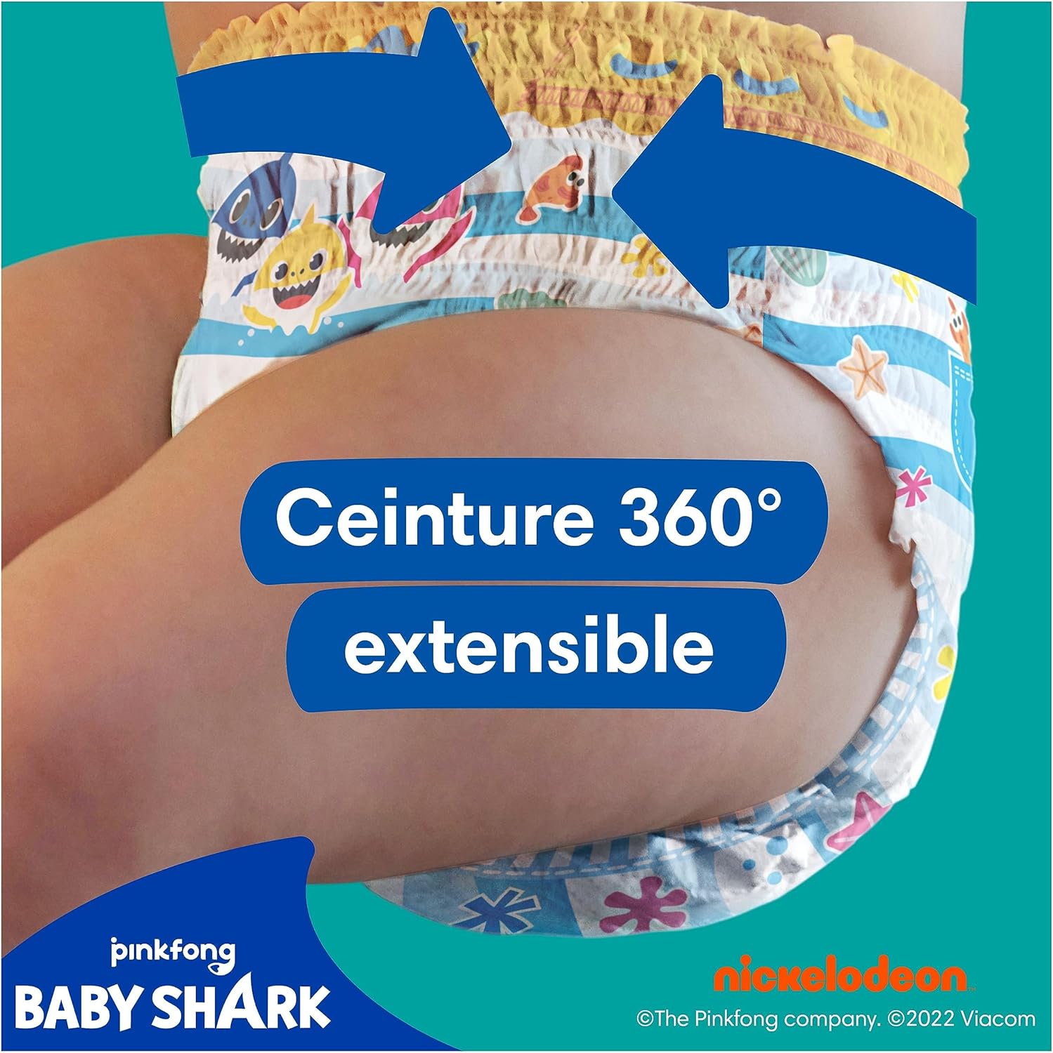 Detalle de Pampers Splashers Taille 4-5 – 11 Couches-Culottes de Bain Jetables 9-15 kg, Baby Shark (Édition Limitée)