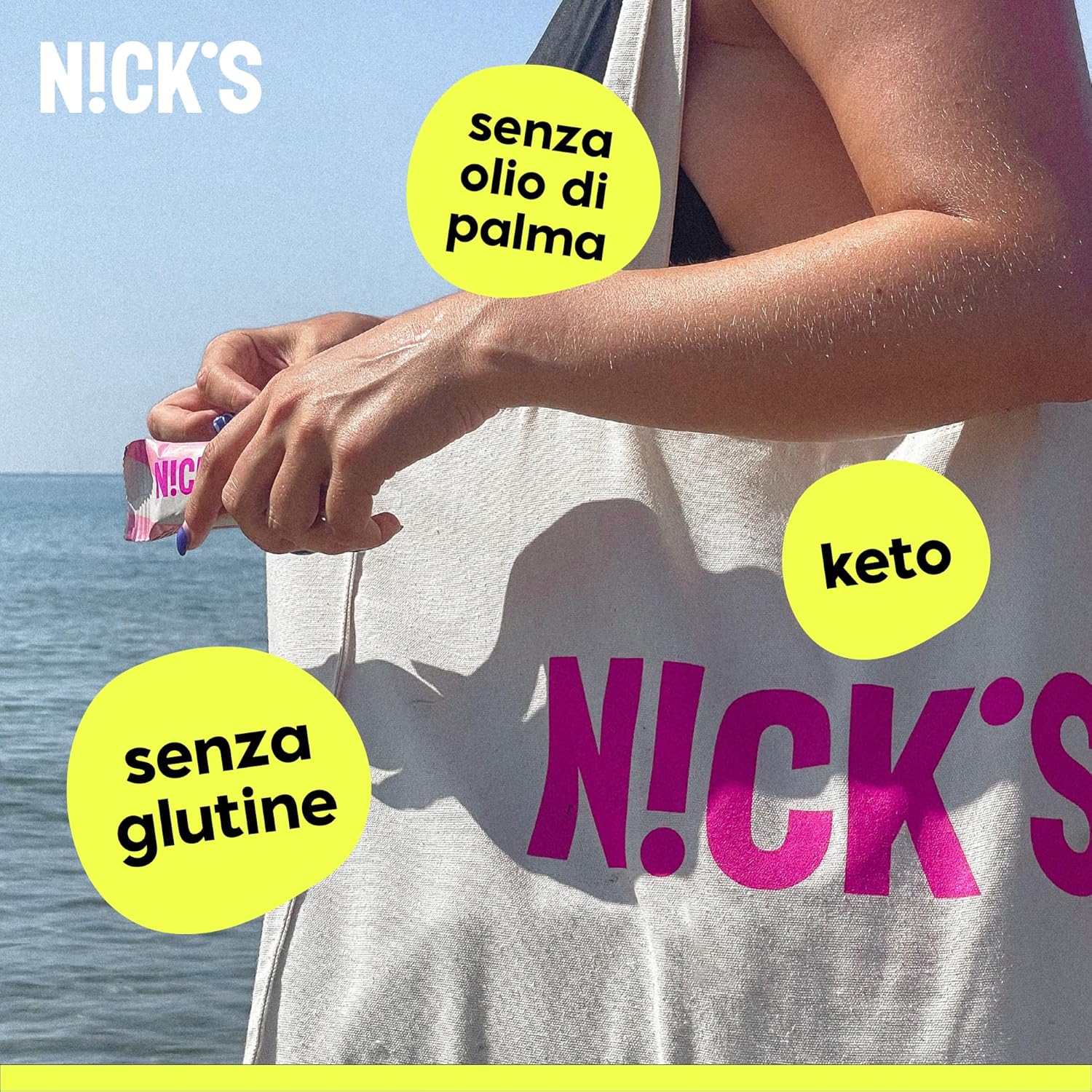 Thumbnail 4 de NICKS Keto Bar Peanuts n’ fudge: barrette al cioccolato al latte con arachidi e caramello, senza glutine (15x40 g)