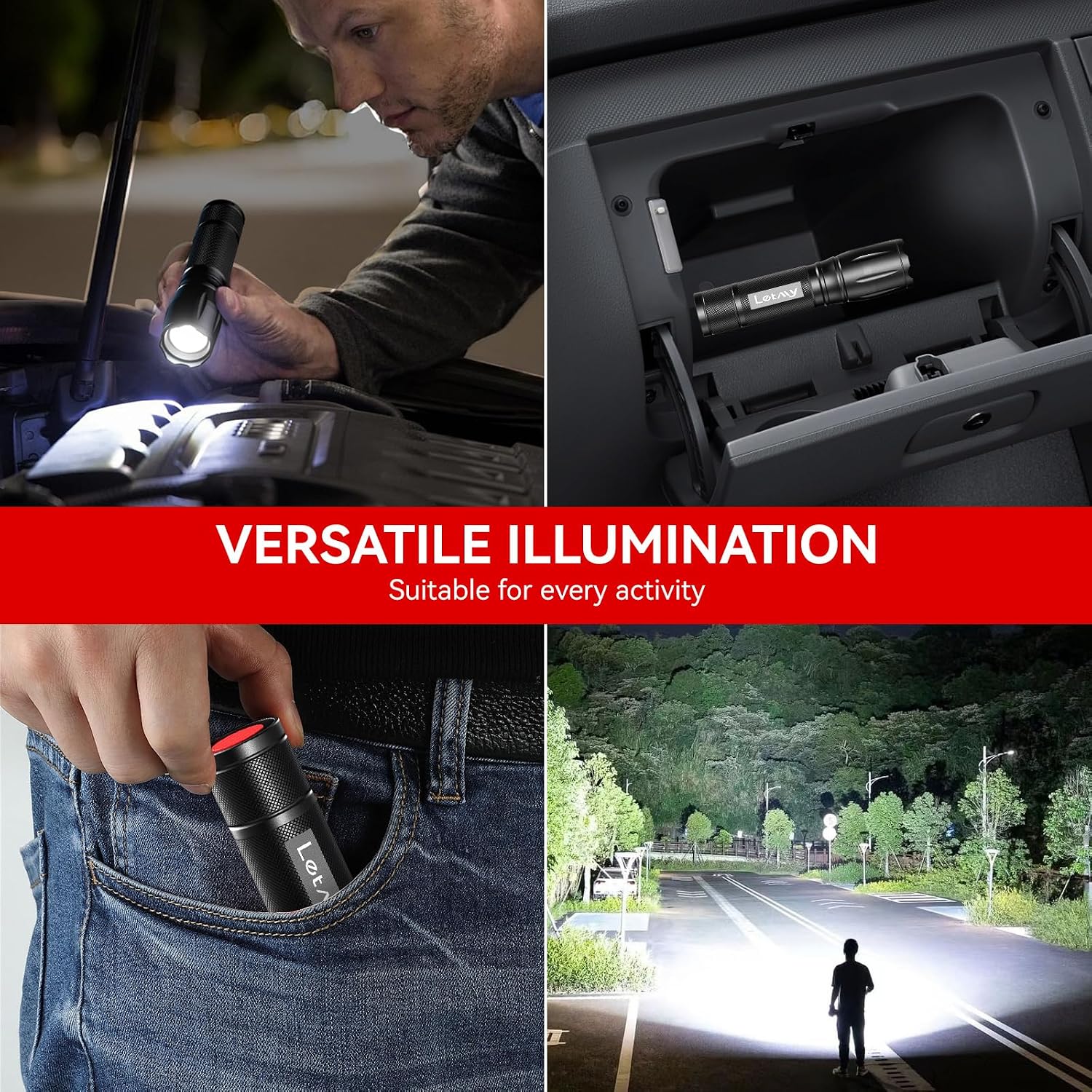 Thumbnail 6 de LETMY S2000-2 Pack Tactical Flashlights, 5 Modes, Adjustable Focus
