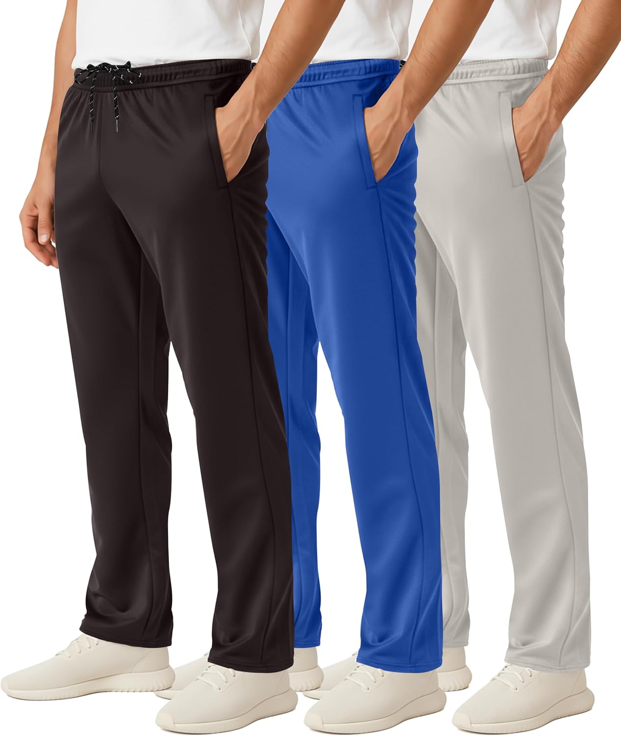 Real Essentials Men's Mesh Sweatpants, 3-Pack