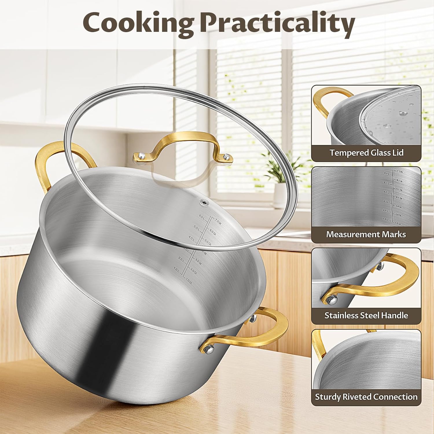 Thumbnail 3 de BEZIA 6 Quart Stockpot for Stew
