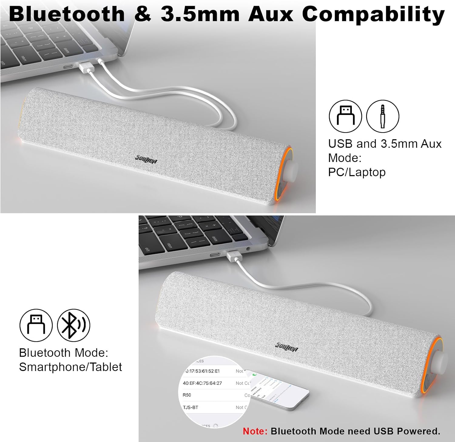 Thumbnail 3 de SOULION R50 Bluetooth Computer Speakers 2.0