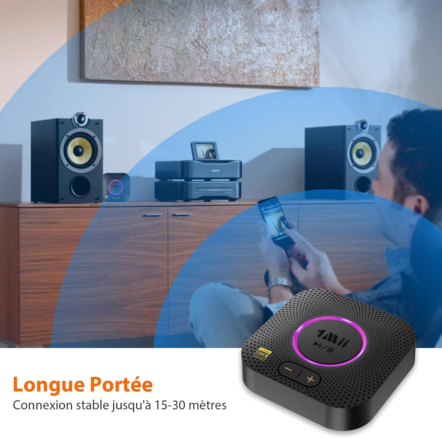 Detalle 2 de 1Mii B06S+ Récepteur Bluetooth 5.2 LDAC