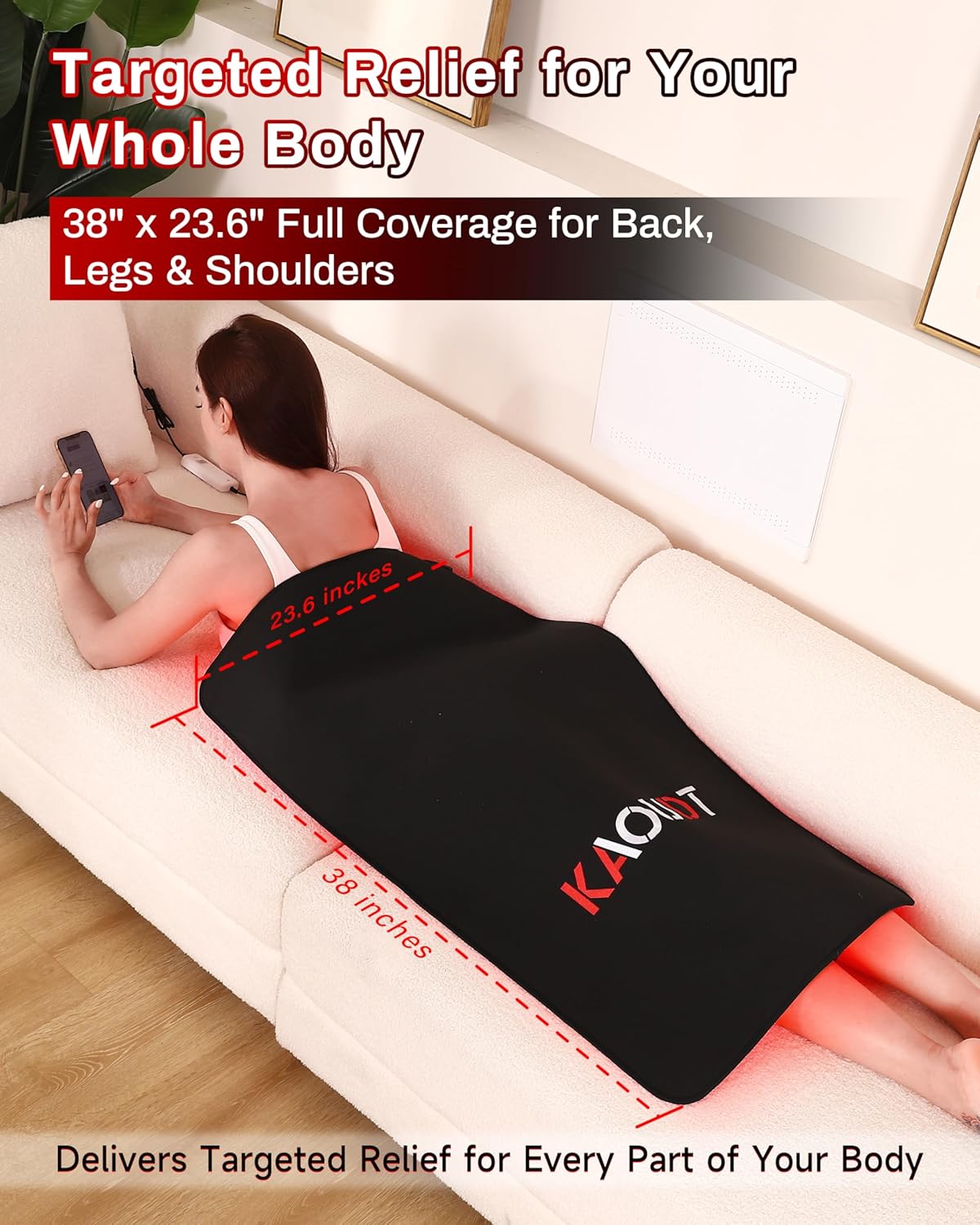 Detalle de Kaoudt red light therapy mat 38 x 23.6in
