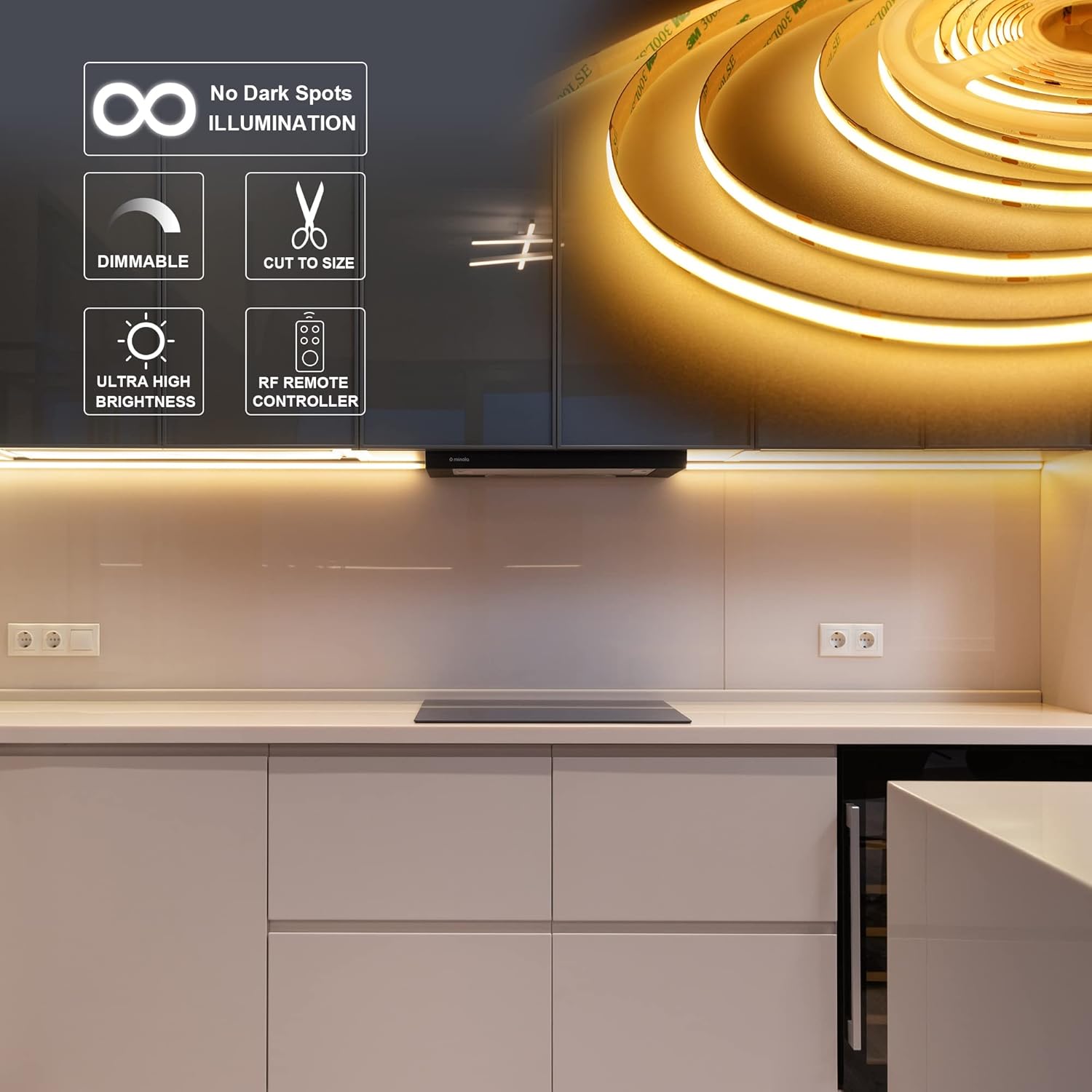 Detalle 2 de BERIXDEEP COB LED Strip 5m 2700K