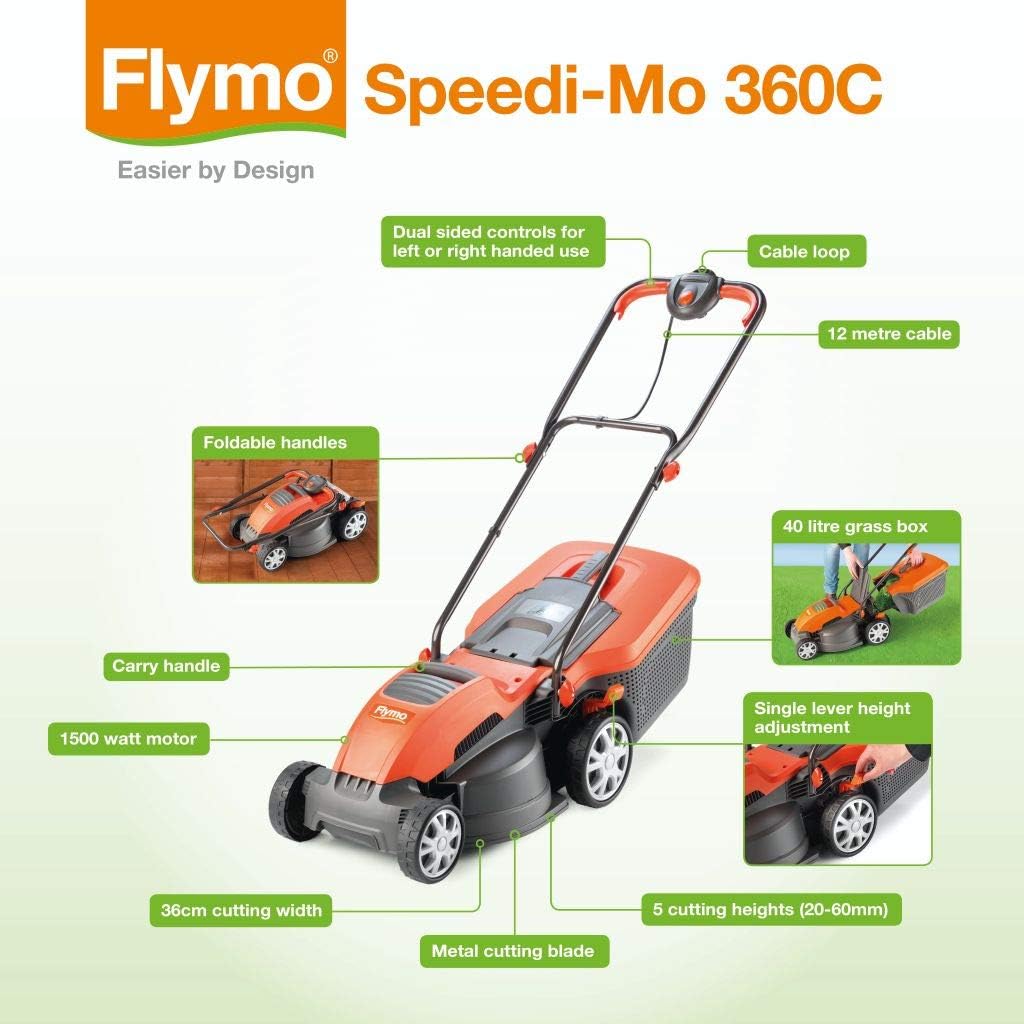 Thumbnail 1 de Flymo Speedi-Mo 360C Electric Wheeled Lawn Mower: A practical choice for first-time buyers