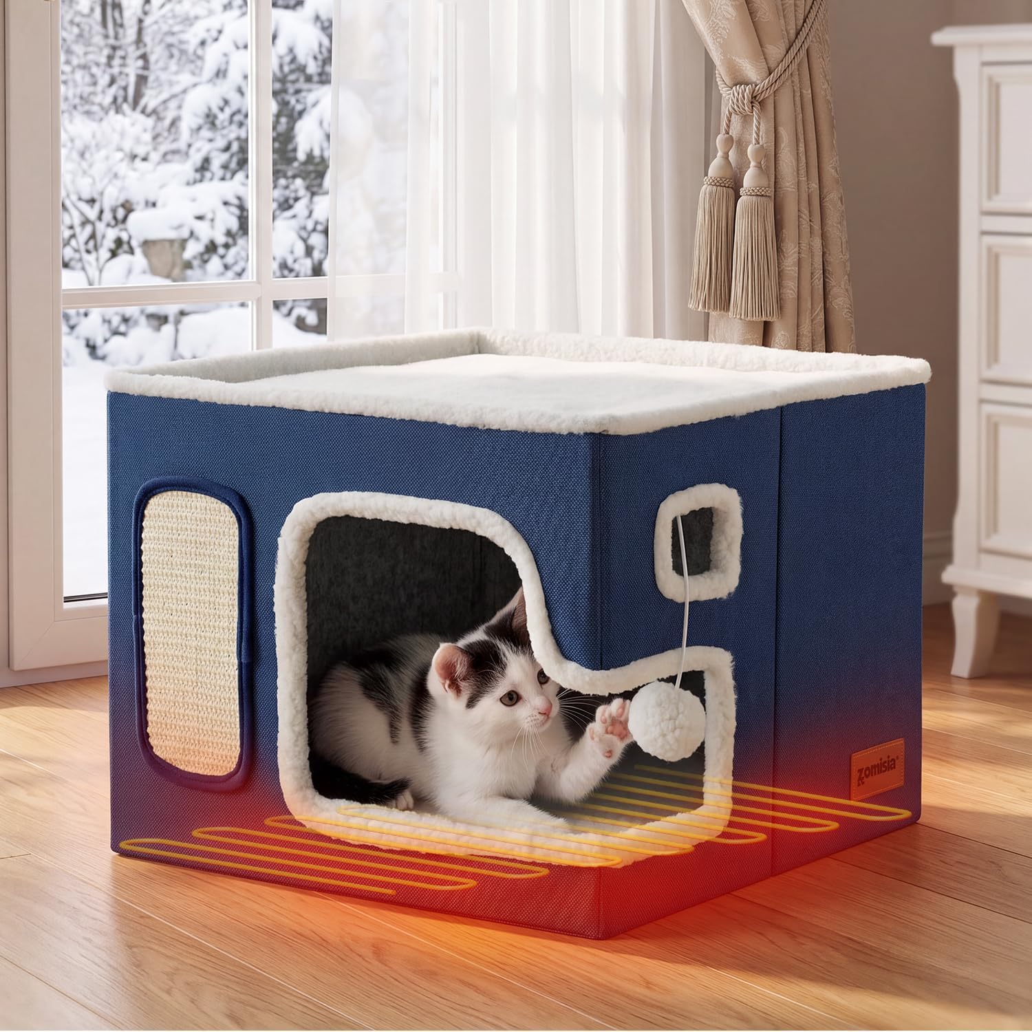 Detalle de ZOMISIA Heated Cat House with 11 Temperature Settings