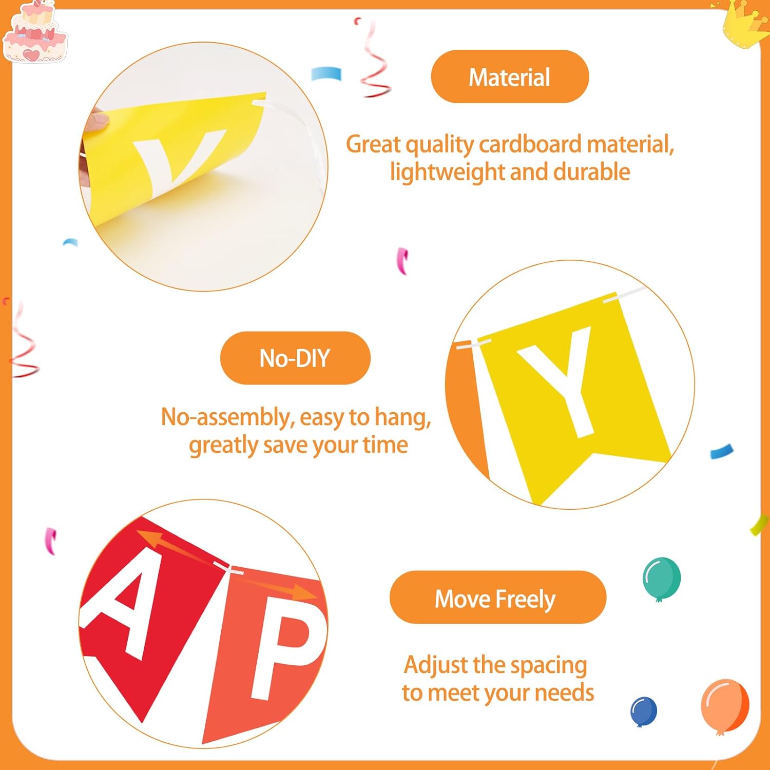 Thumbnail 2 de G2PLUS Pre-strung Happy Birthday Banner Rainbow (16x20cm cards) — Large 6M garland