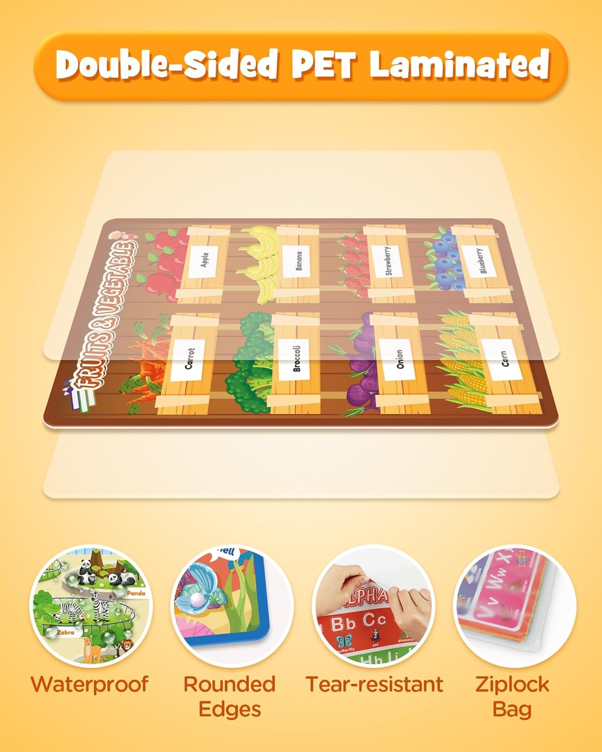 Detalle de D-FantiX Alphabet Poster set: 20 laminated educational posters for toddlers (ages 1–3)