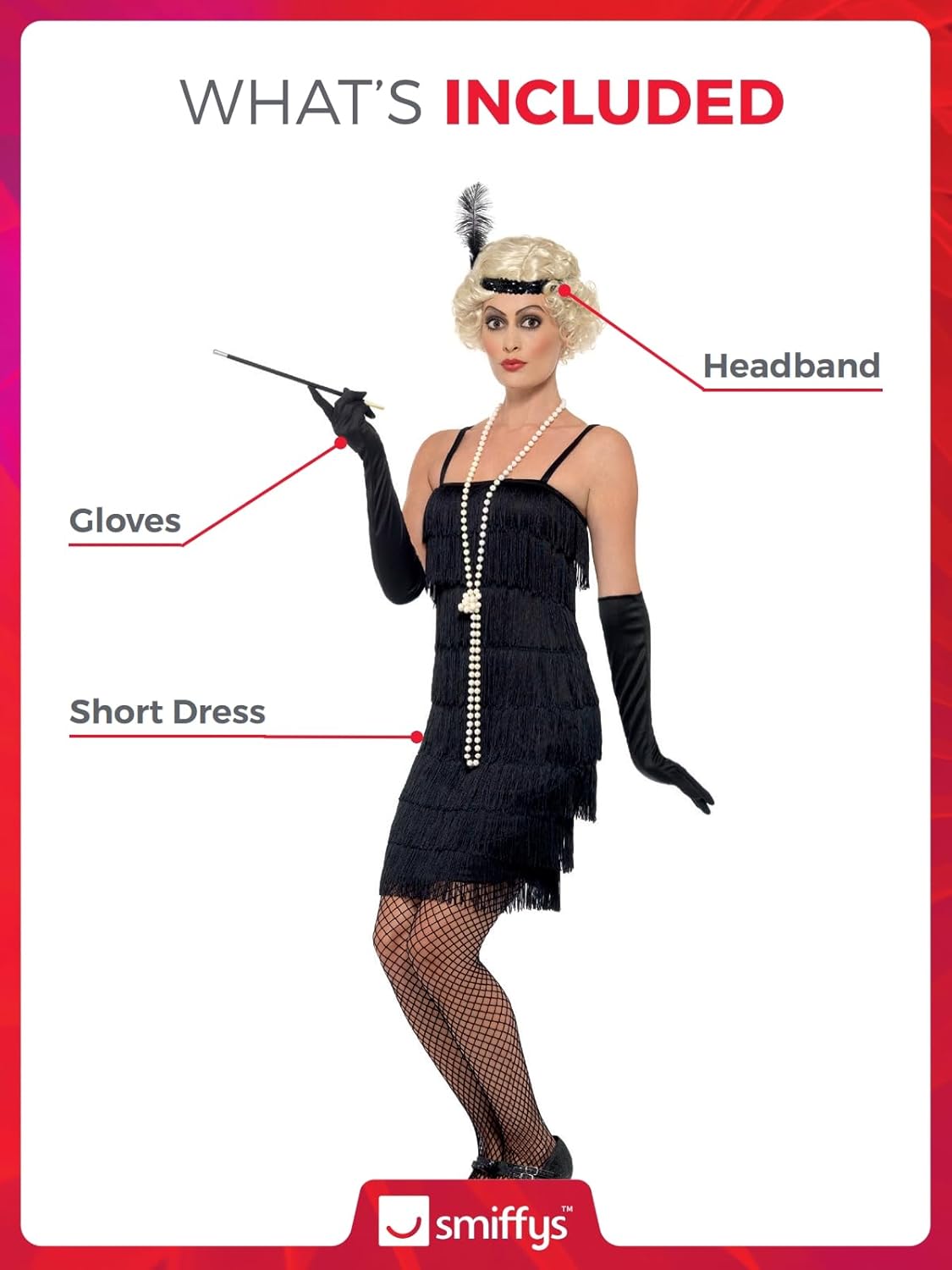 Thumbnail 3 de Smiffy's Flapper años 20 vestido negro