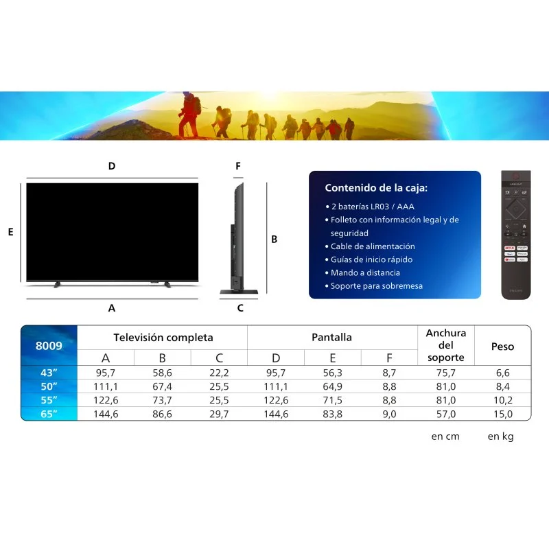 Detalle 2 de Philips Ambilight 43PUS8009 (43" LED 4K) con Ambilight, VRR y sonido Dolby Atmos