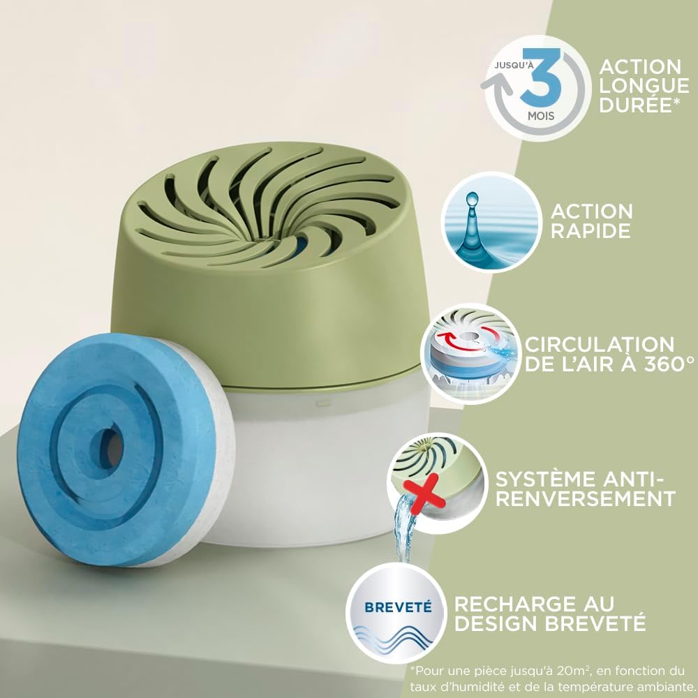 Thumbnail 2 de Rubson Absorbeur d'Humidité Aero 360° Couleur Amande – 1 appareil + recharge 450 g